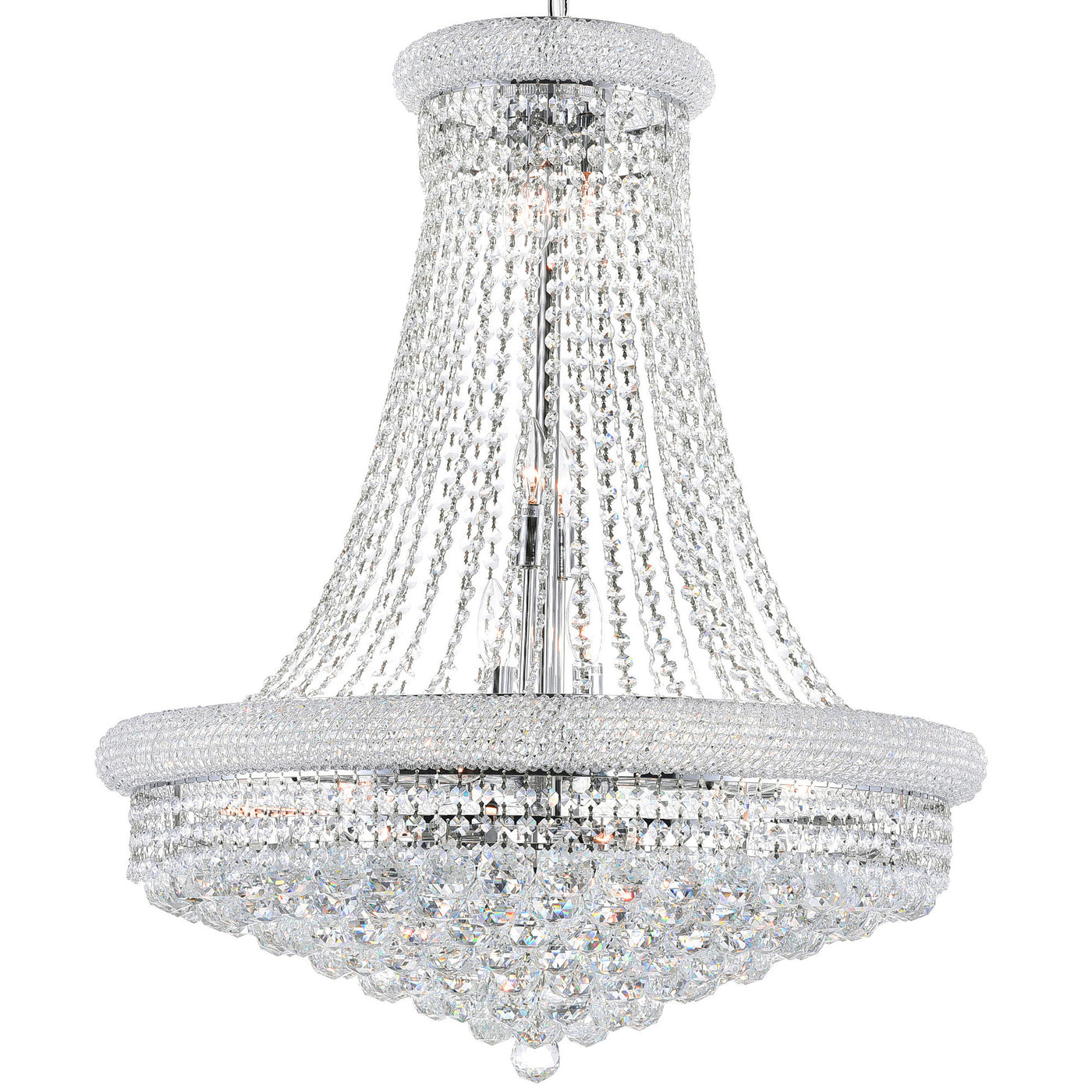 Empire Chandeliers 18 Light Chrome Crystal