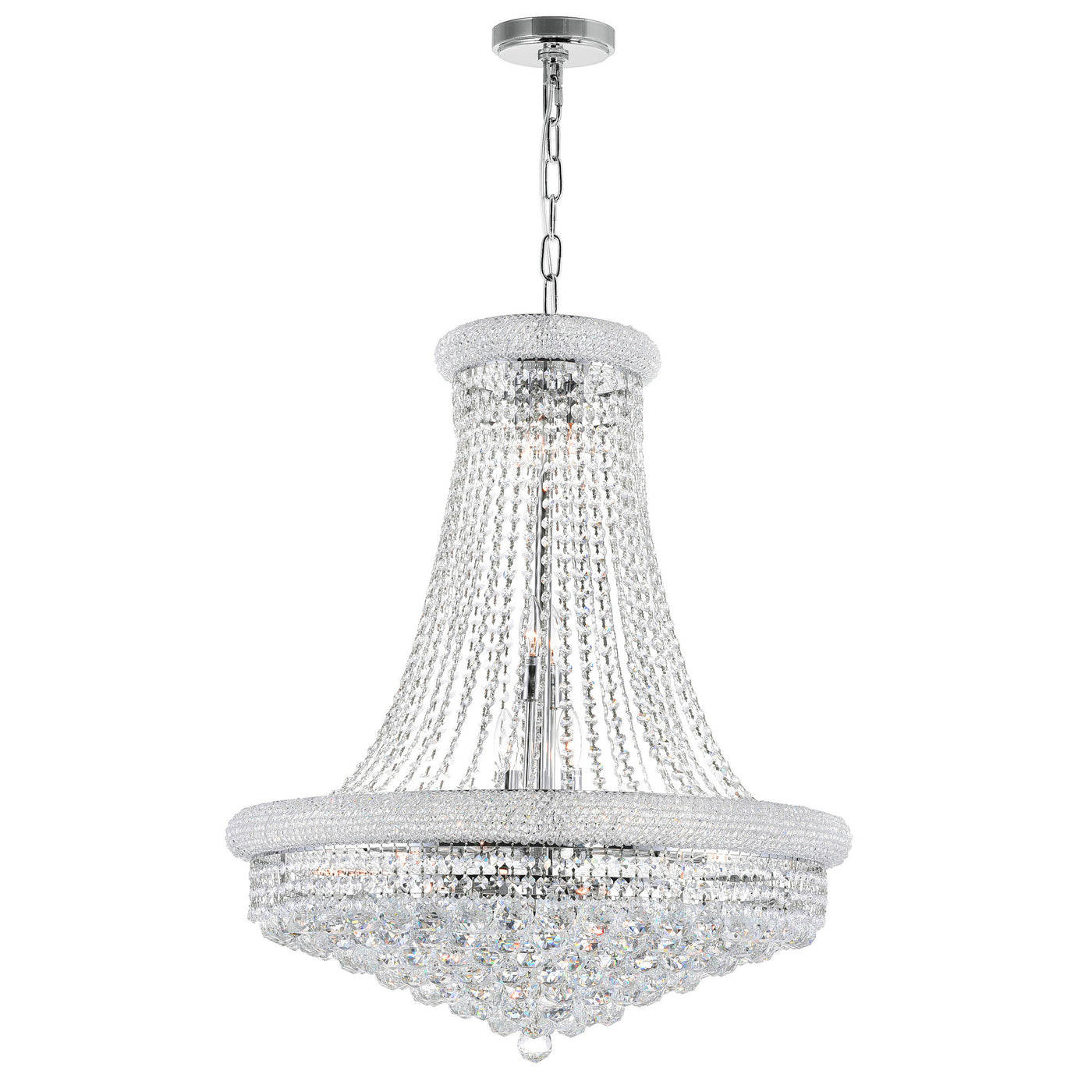 Empire Chandeliers 18 Light Chrome Crystal