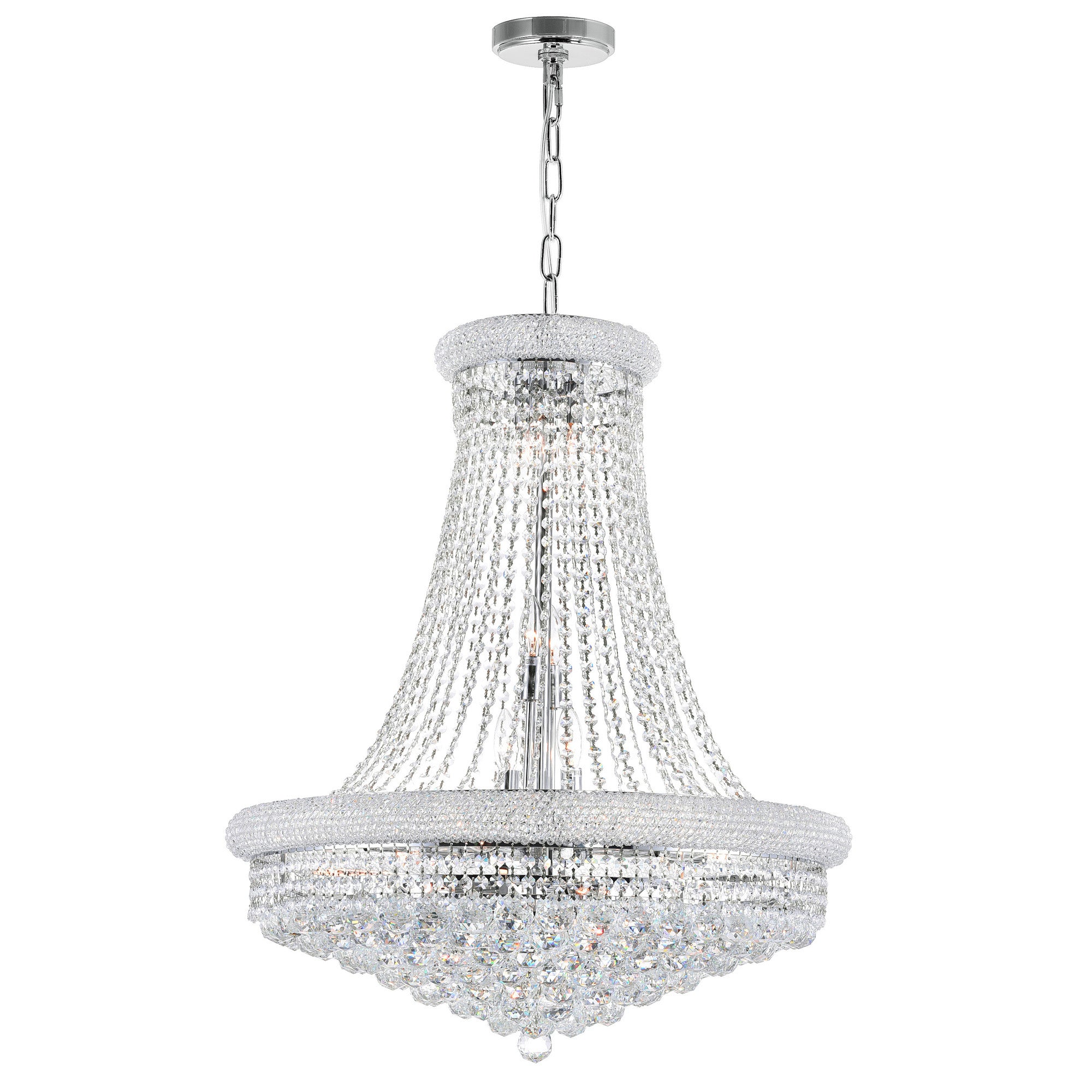 Empire Chandeliers 18 Light Chrome Crystal