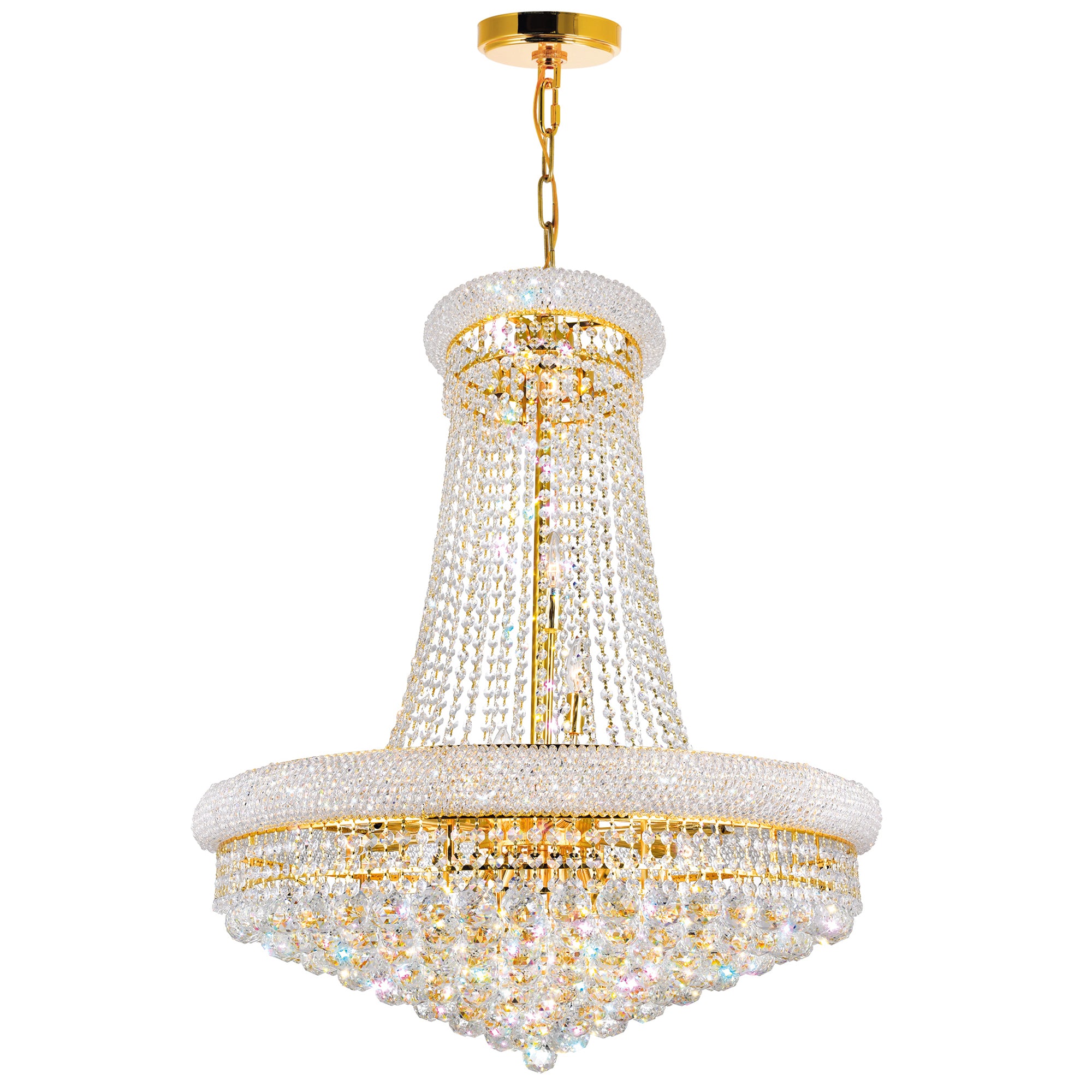 Empire Chandeliers 18 Lights Gold Crystal