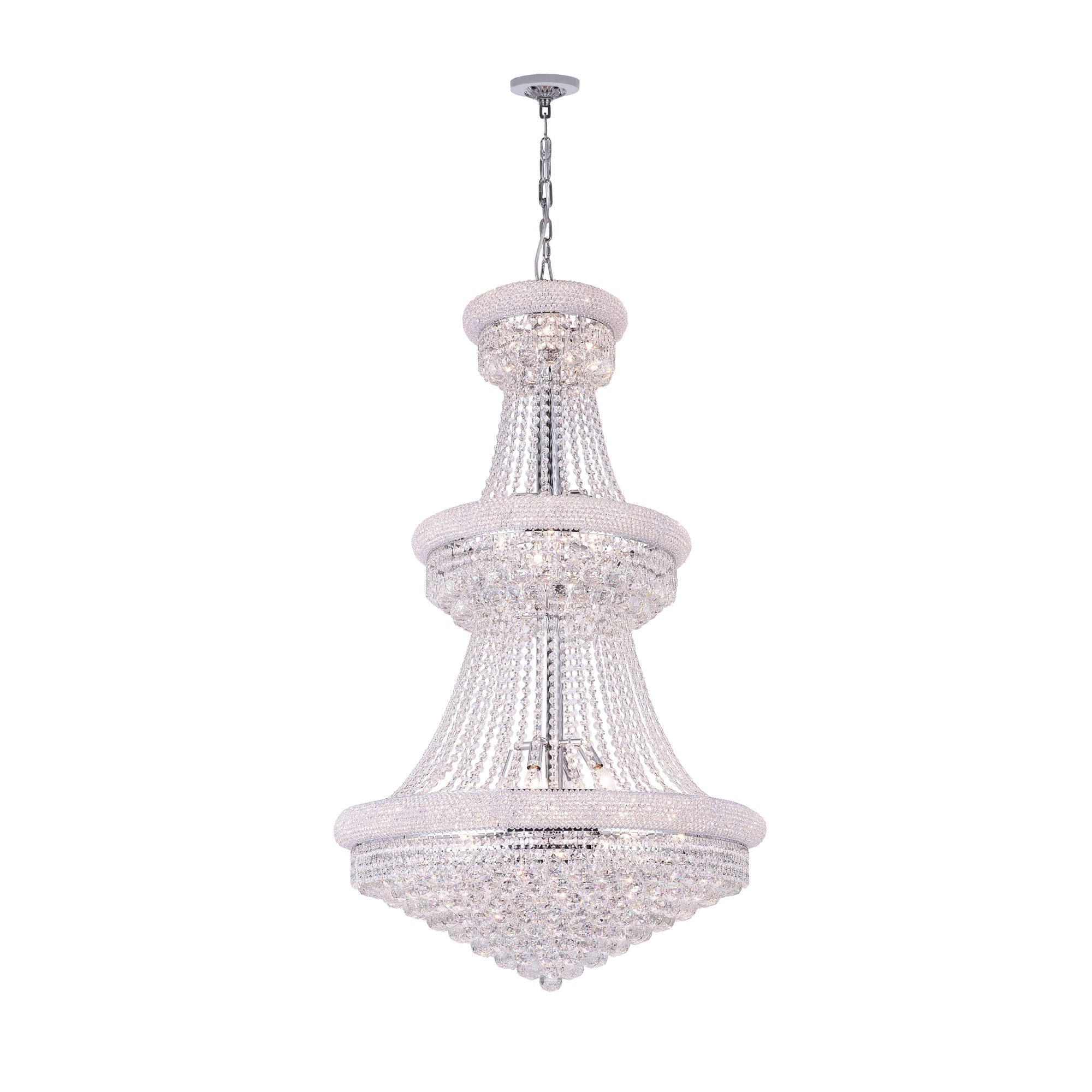Empire Chandeliers 32 Light Chrome Crystal