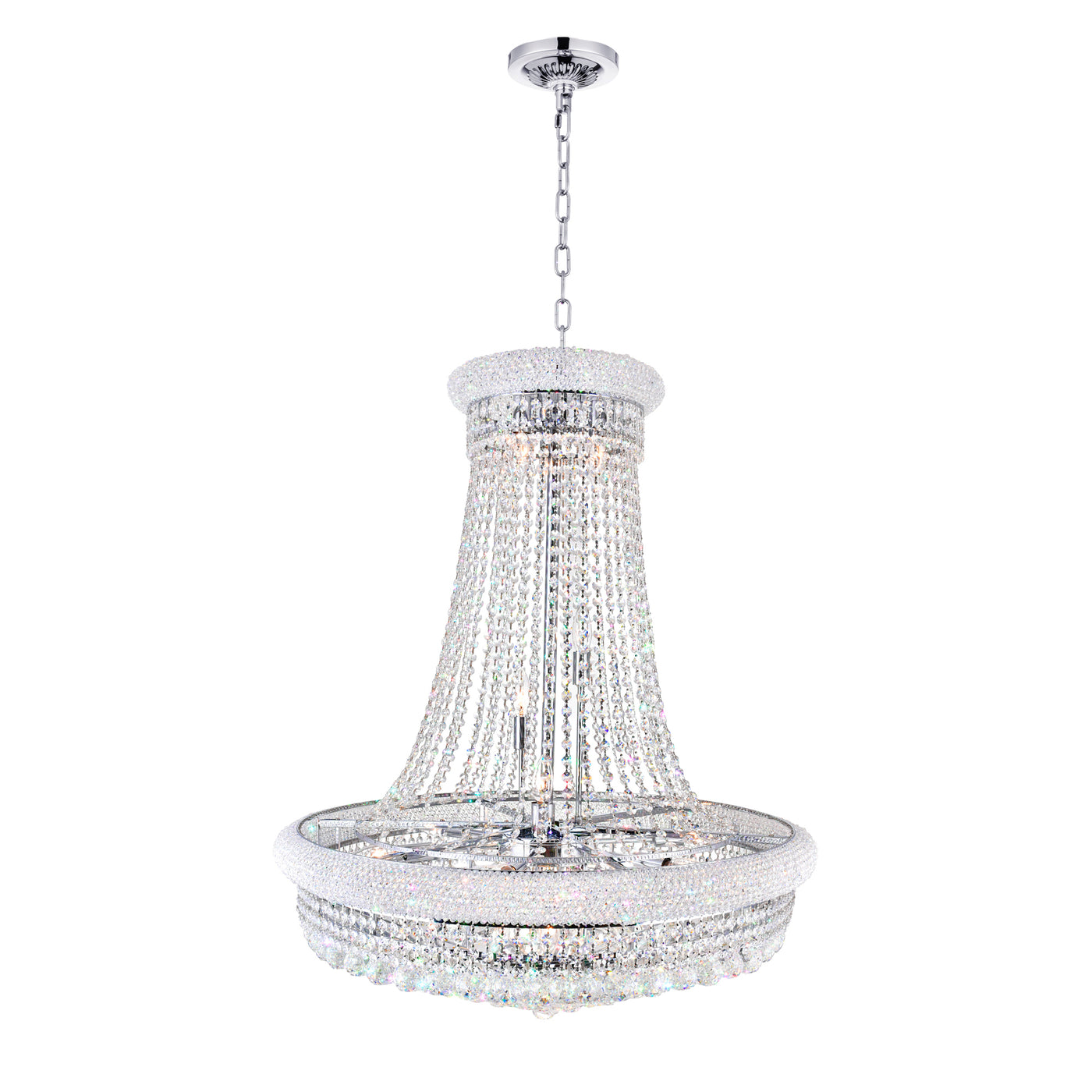 Empire Chandeliers 19 Light Chrome Crystal