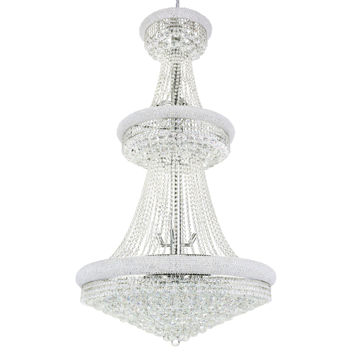 Empire Chandeliers 34 Light Chrome Crystal
