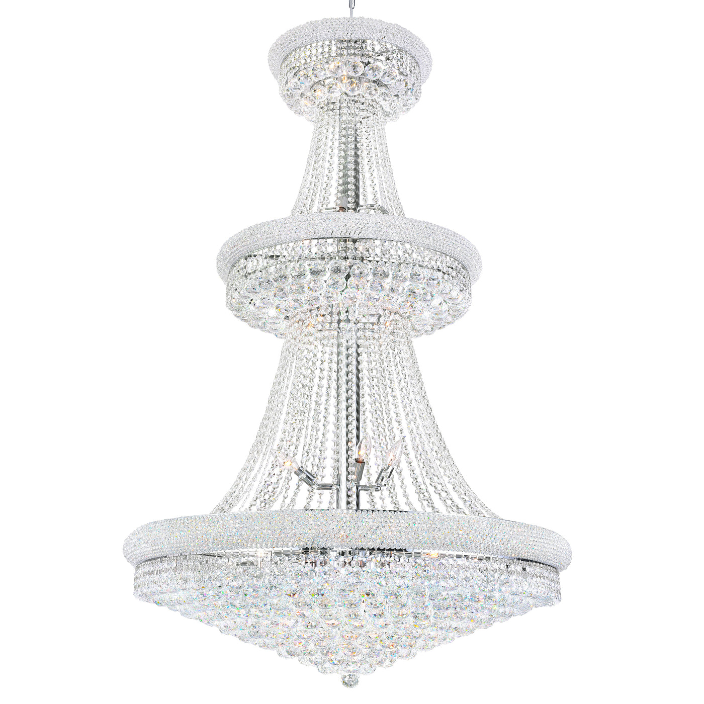 Empire Chandeliers 34 Light Chrome Crystal