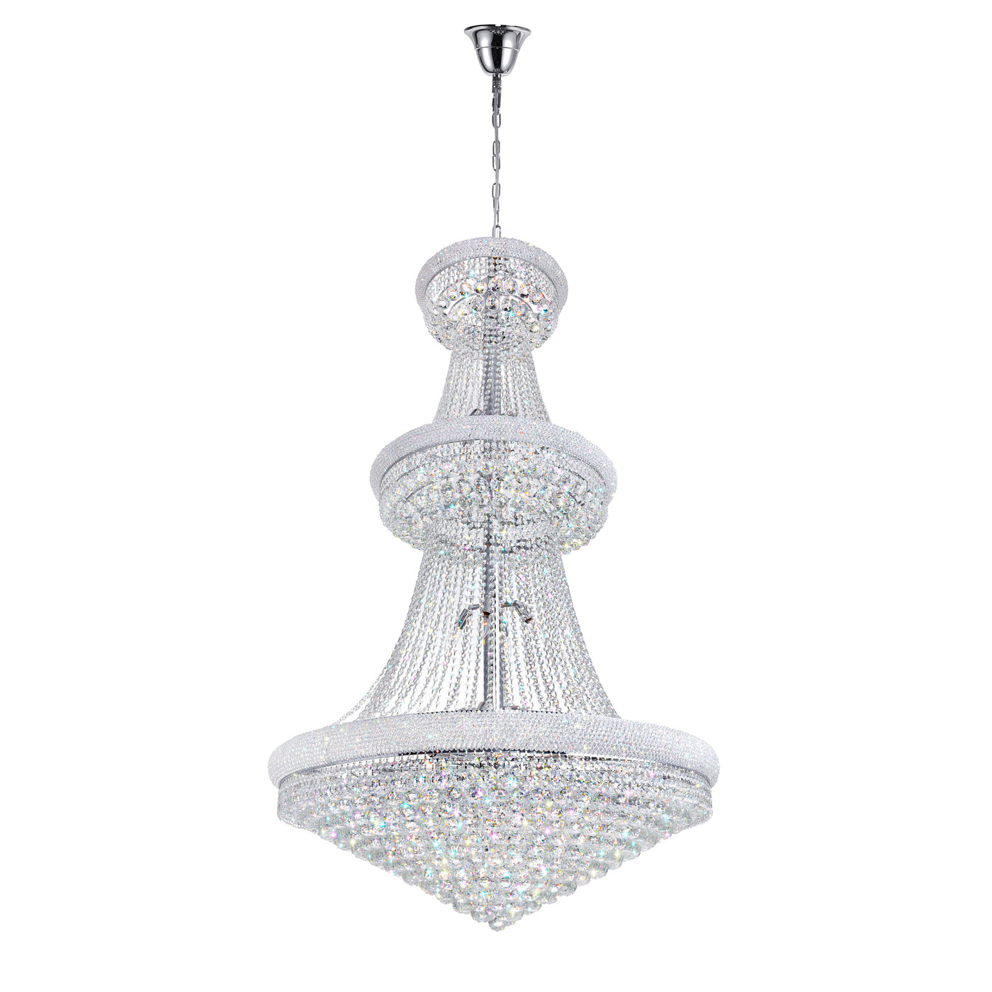 Empire Chandeliers 38 Light Chrome Crystals