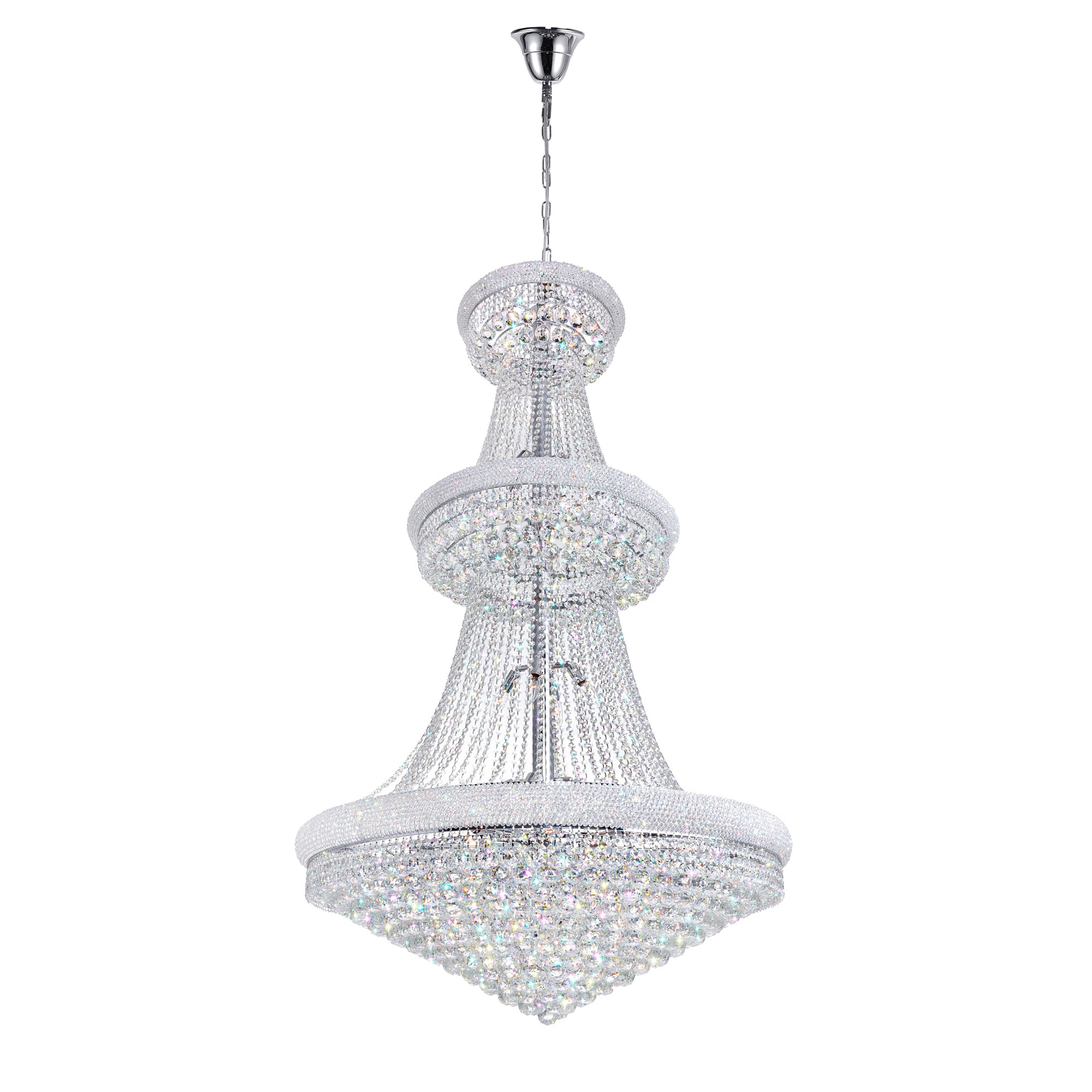 Empire Chandeliers 38 Light Chrome Crystals