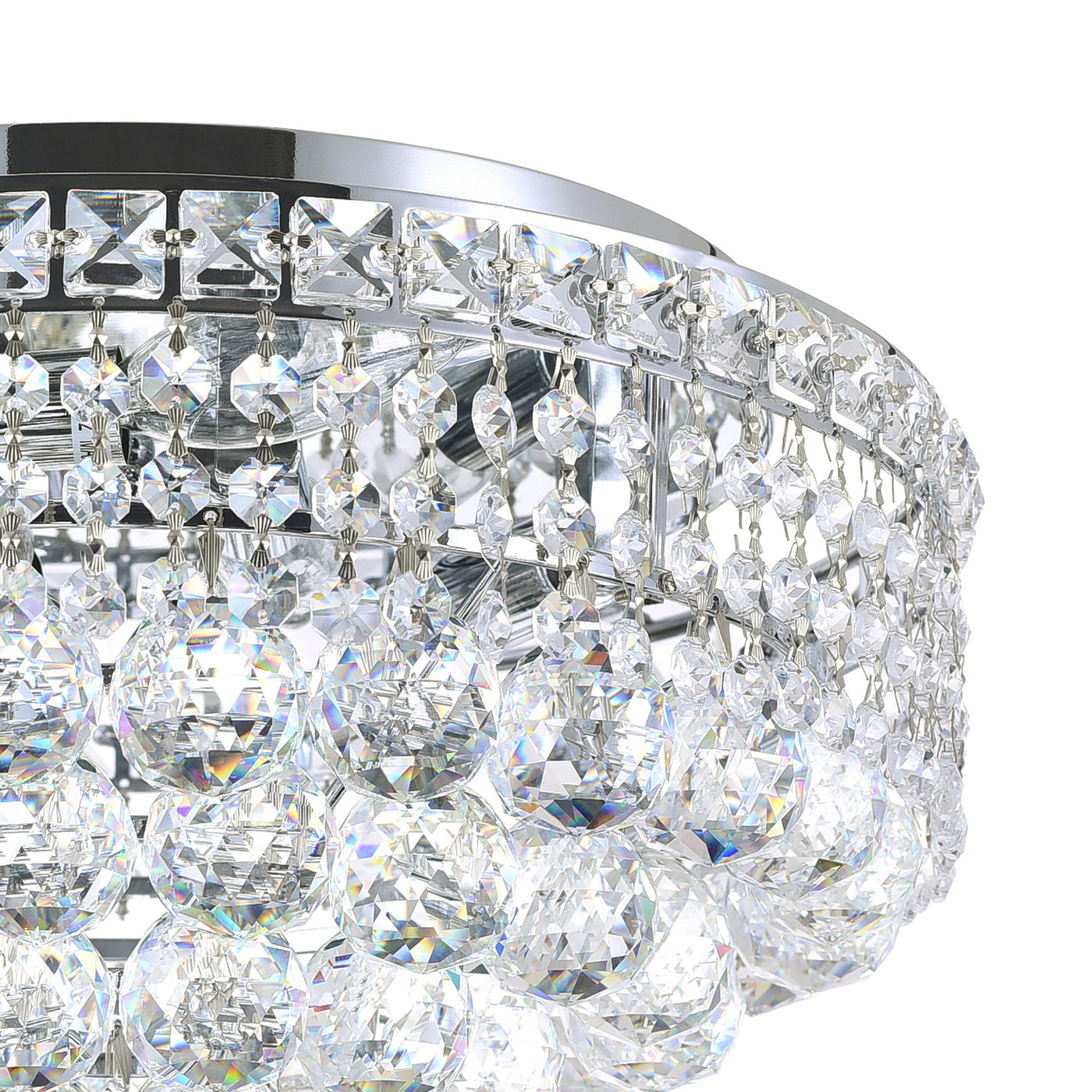 Luminous 5 Light Chrome Flush Mount Ceiling Fixture