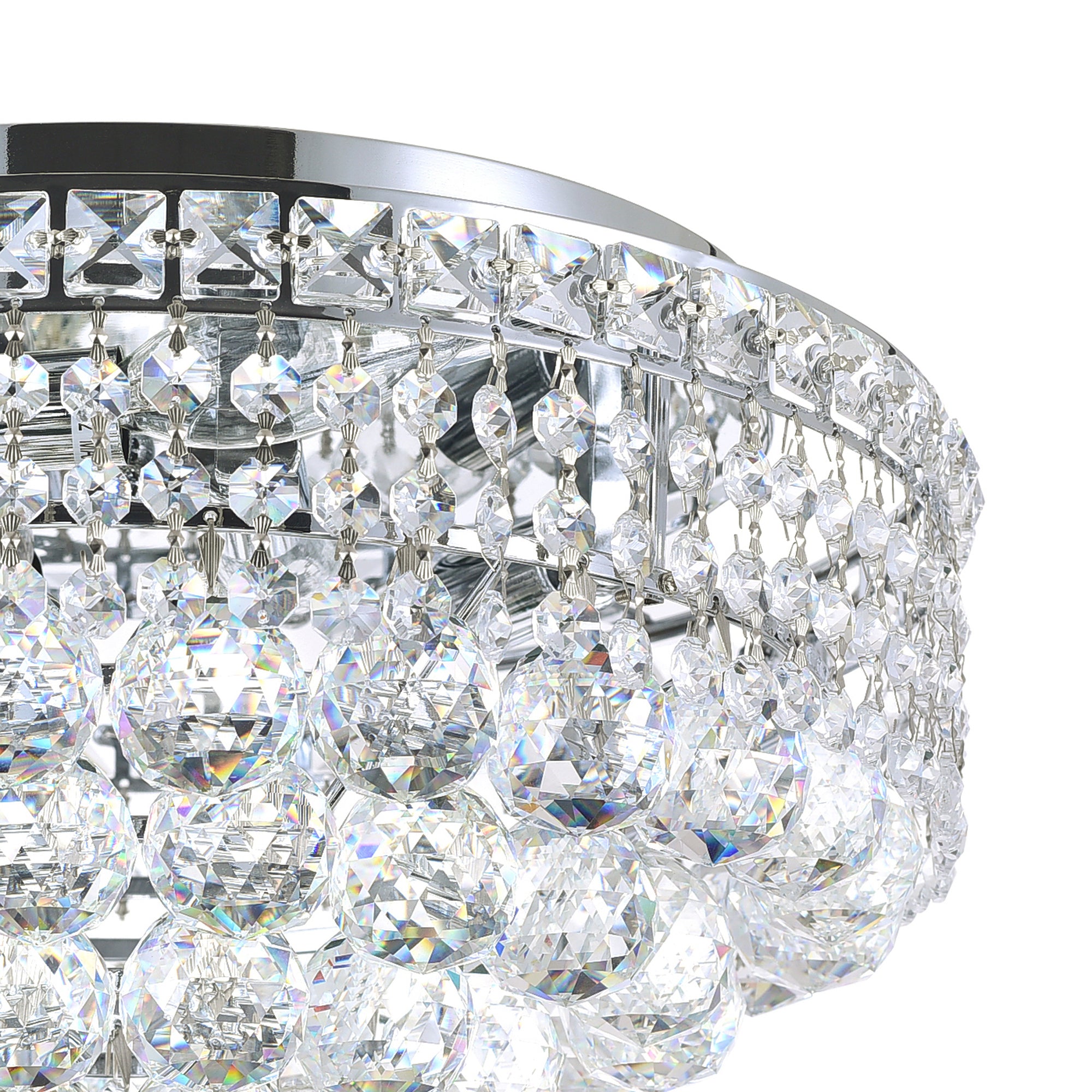 Luminous 5 Light Chrome Flush Mount Ceiling Fixture