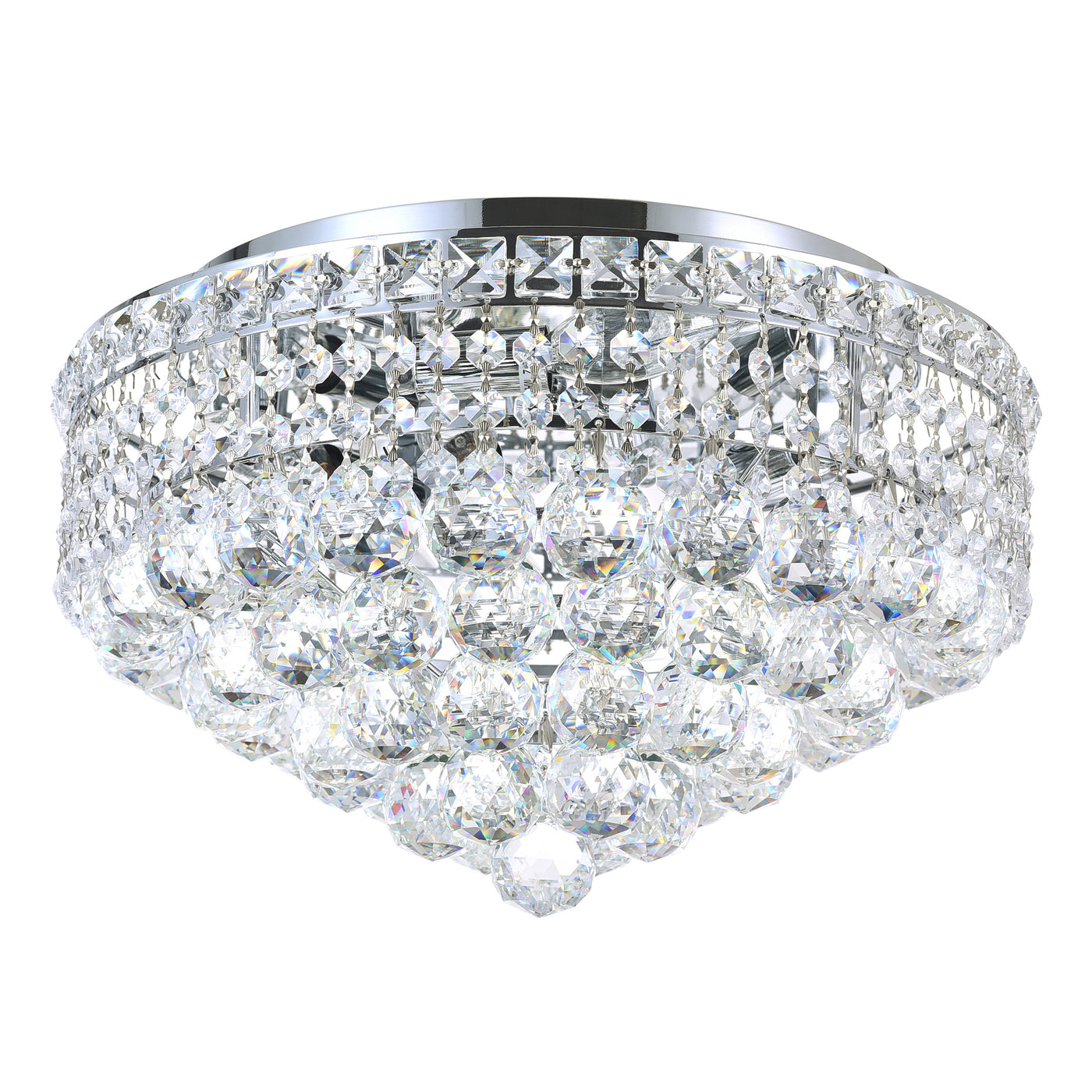 Luminous 5 Light Chrome Flush Mount Ceiling Fixture