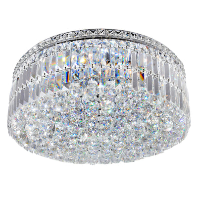 Colosseum 10 Light Chrome Flush Mount with Crystals