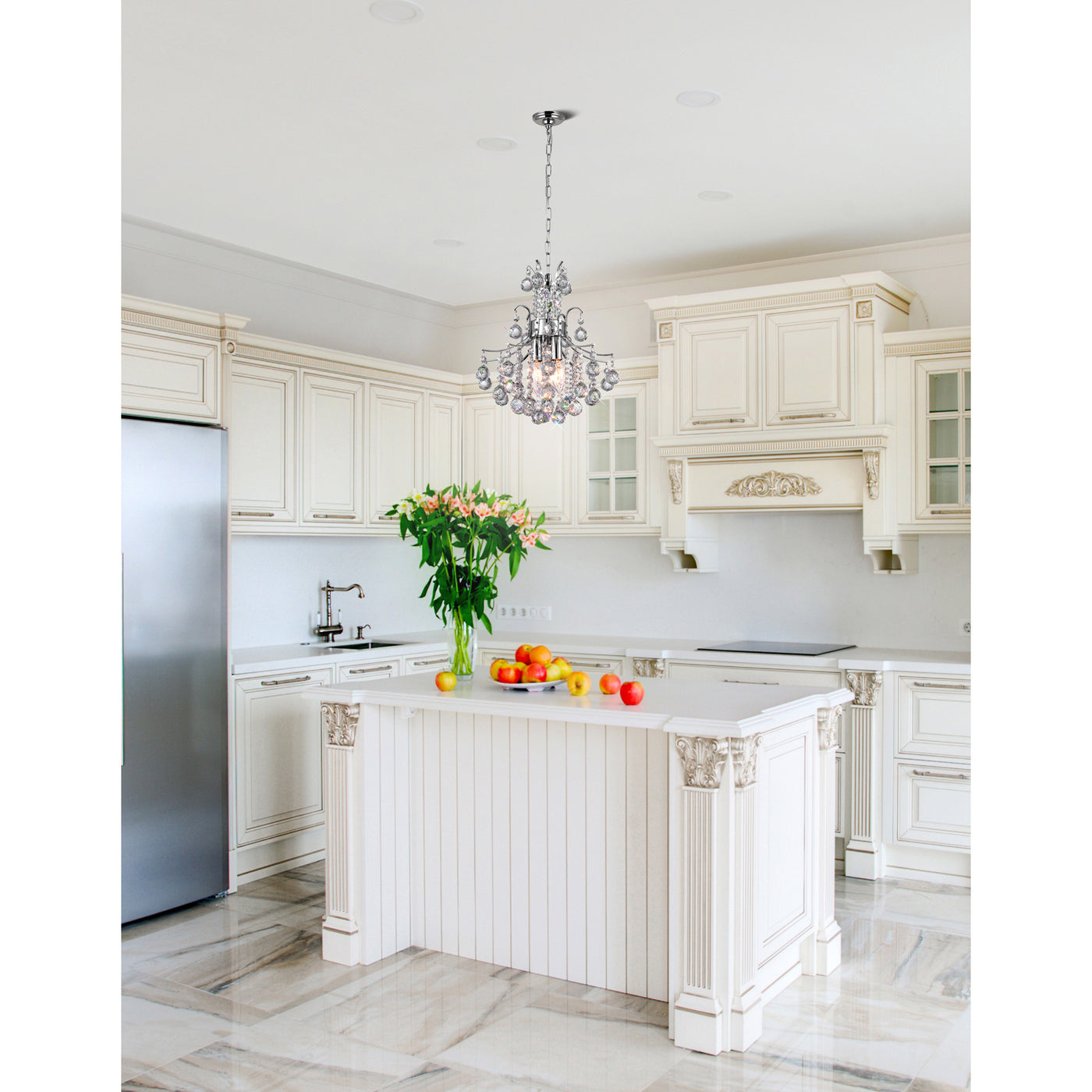 Princess Chandeliers 3 Light Chrome Crystal