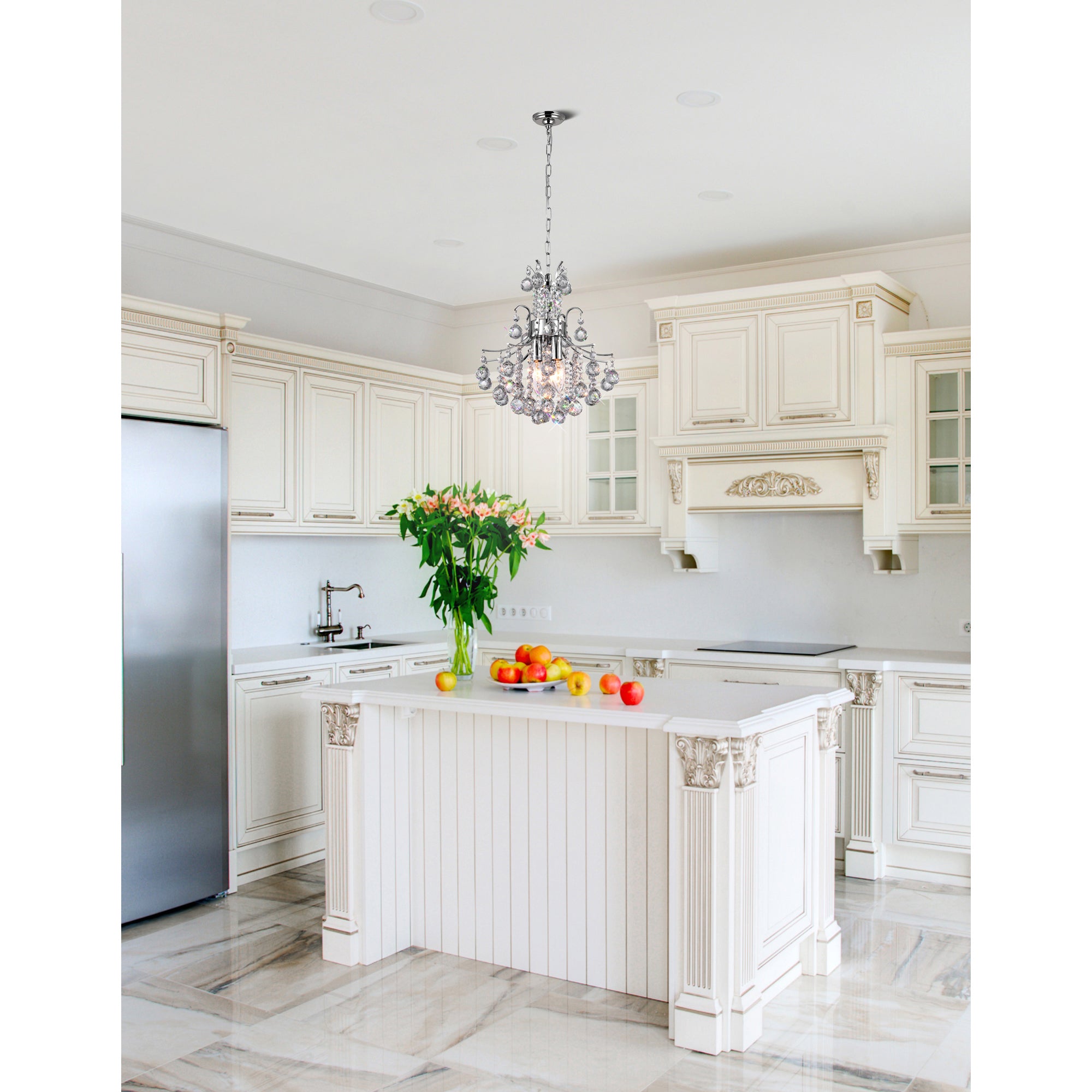 Princess Chandeliers 3 Light Chrome Crystal