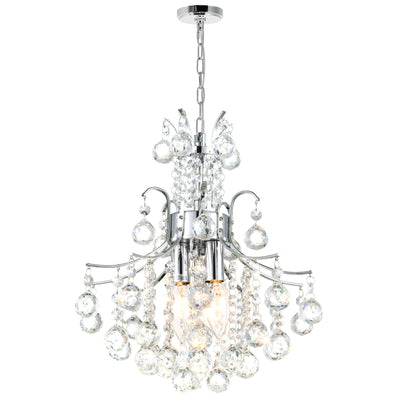 Princess Chandeliers 3 Light Chrome Crystal
