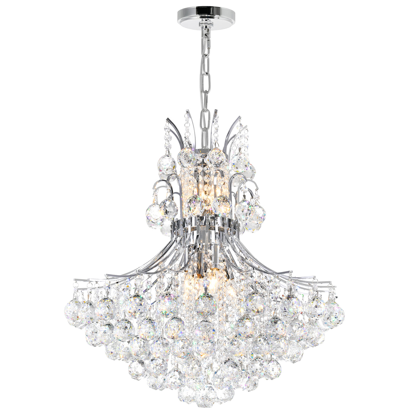 Princess Chandeliers 10 Lights Chrome
