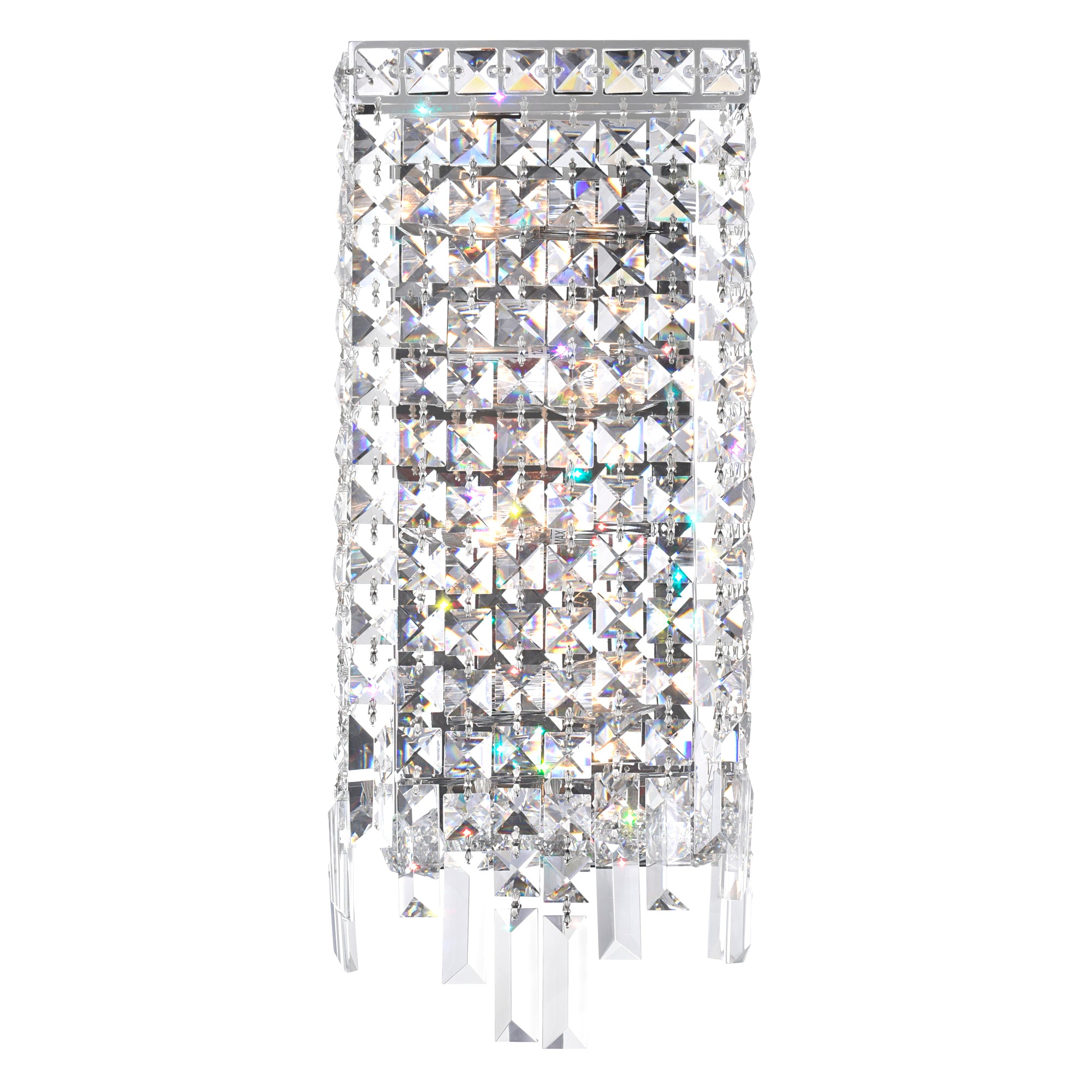 Colosseum 4 Light Chrome Wall Sconce with Crystal Accents