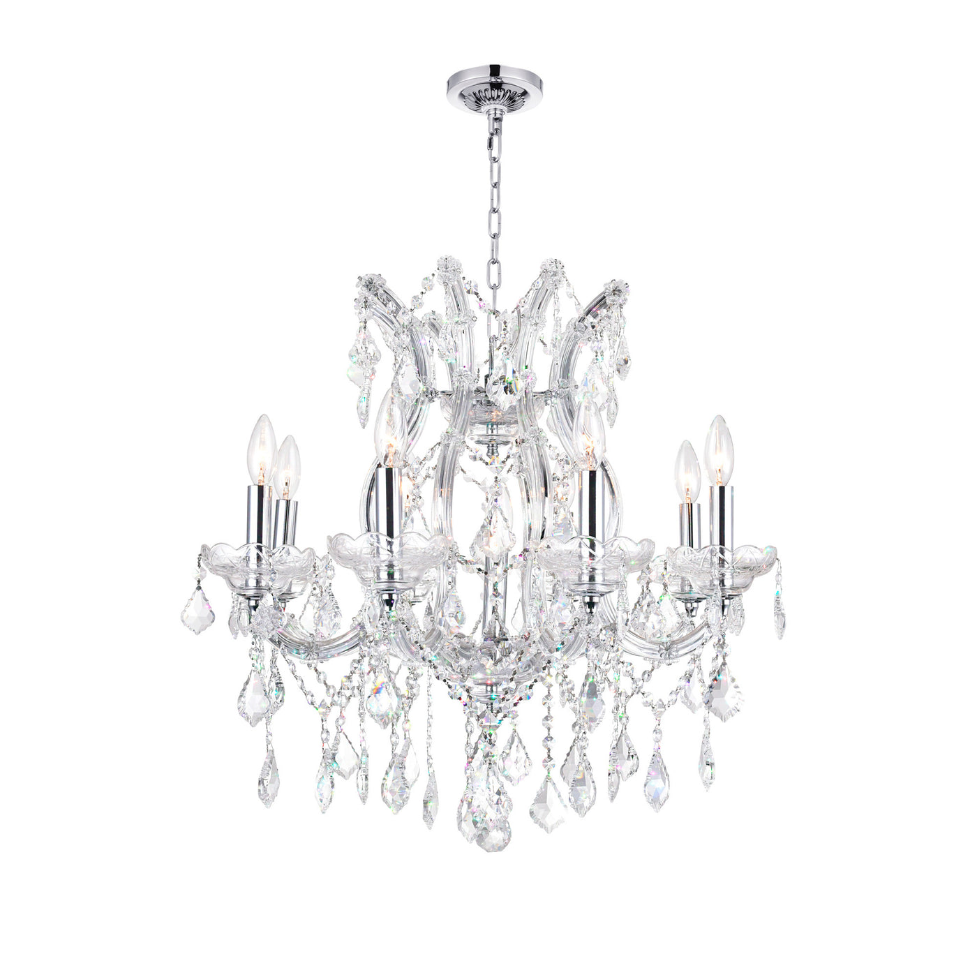 Maria Chandeliers 9 Lights Chrome Crystal