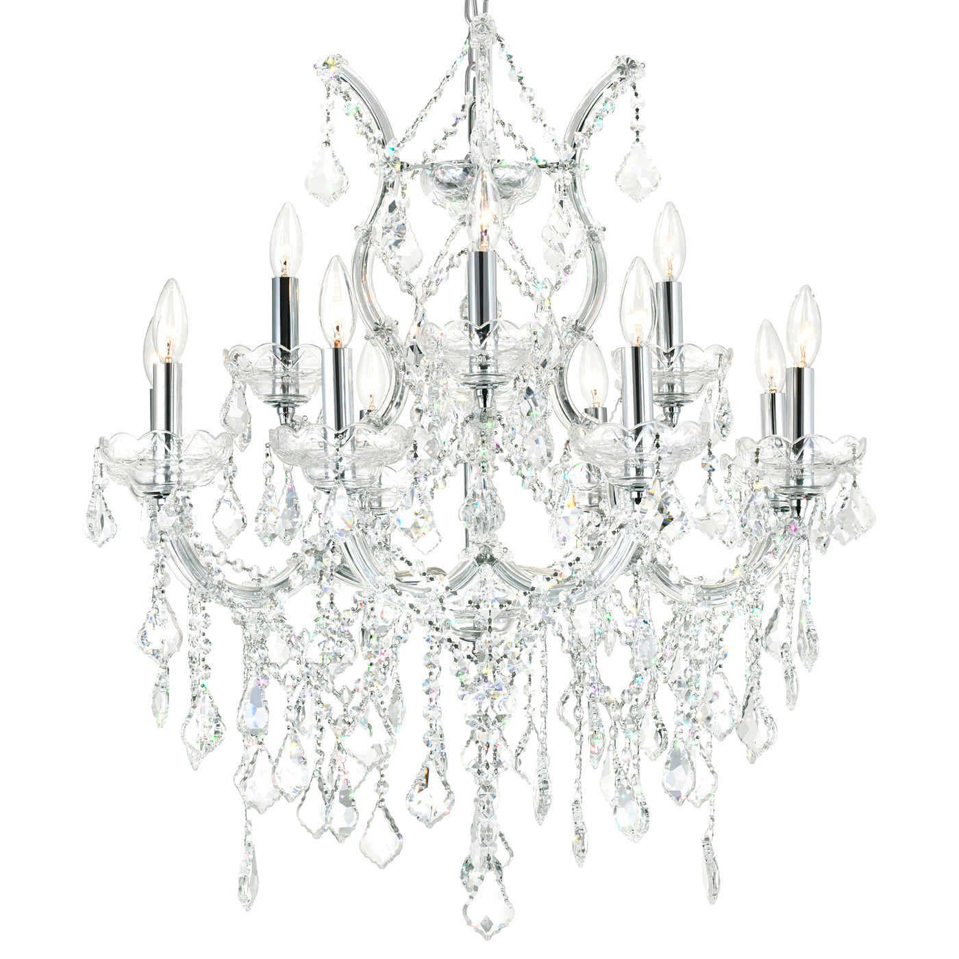 Maria Chandeliers 13 Light Chrome Crystal