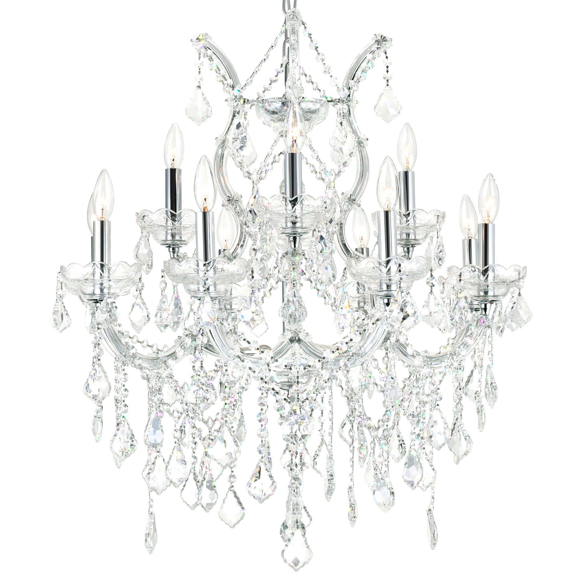 Maria Chandeliers 13 Light Chrome Crystal