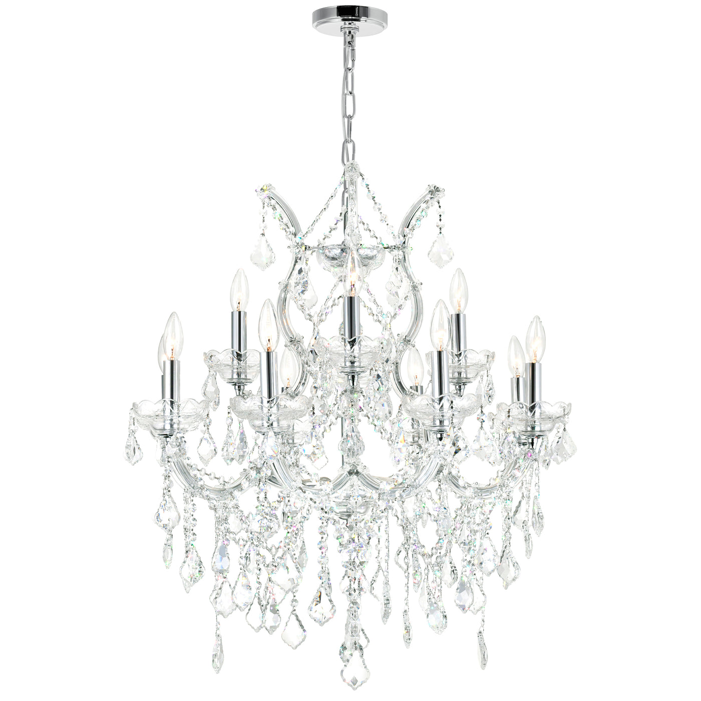 Maria Chandeliers 13 Light Chrome Crystal