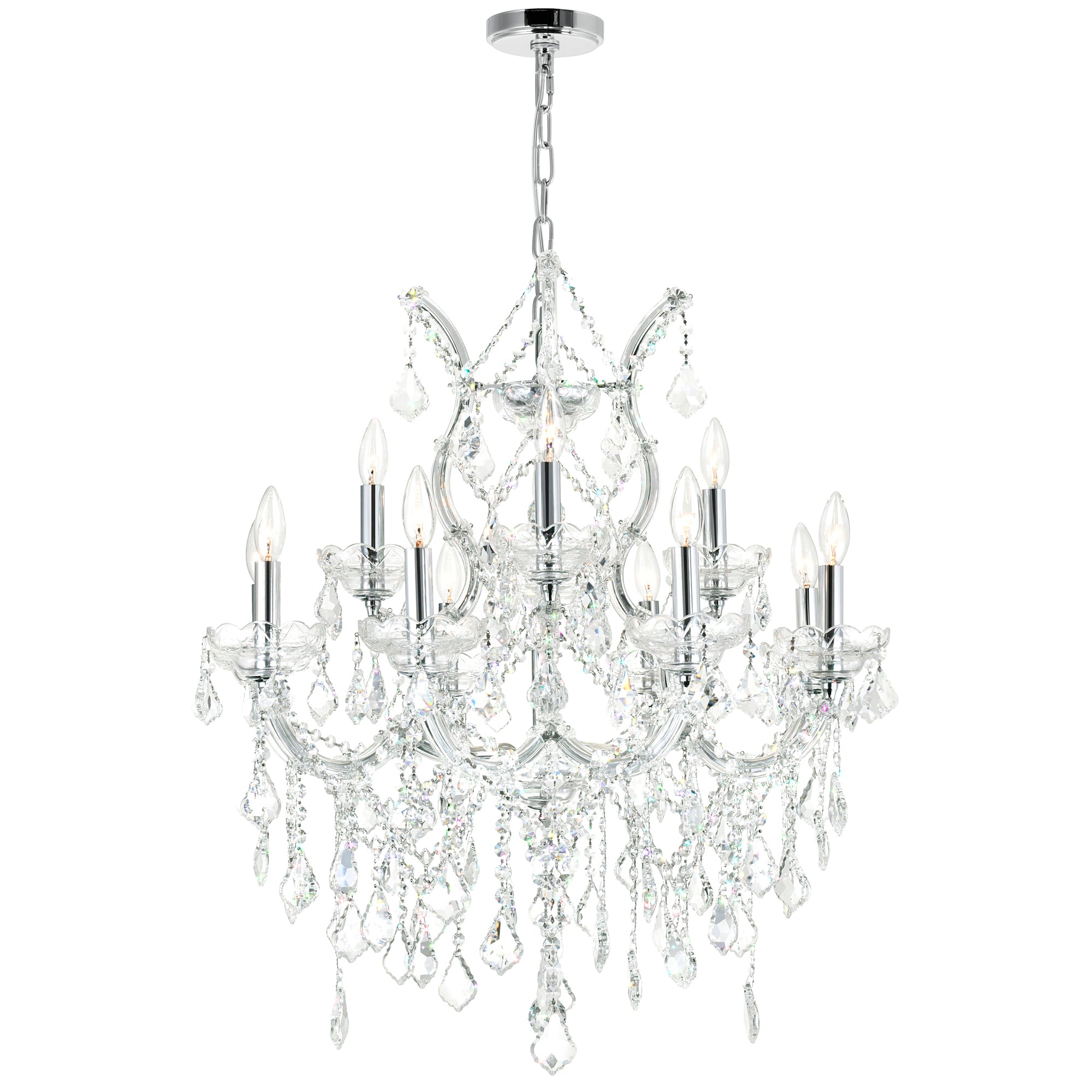 Maria Chandeliers 13 Light Chrome Crystal
