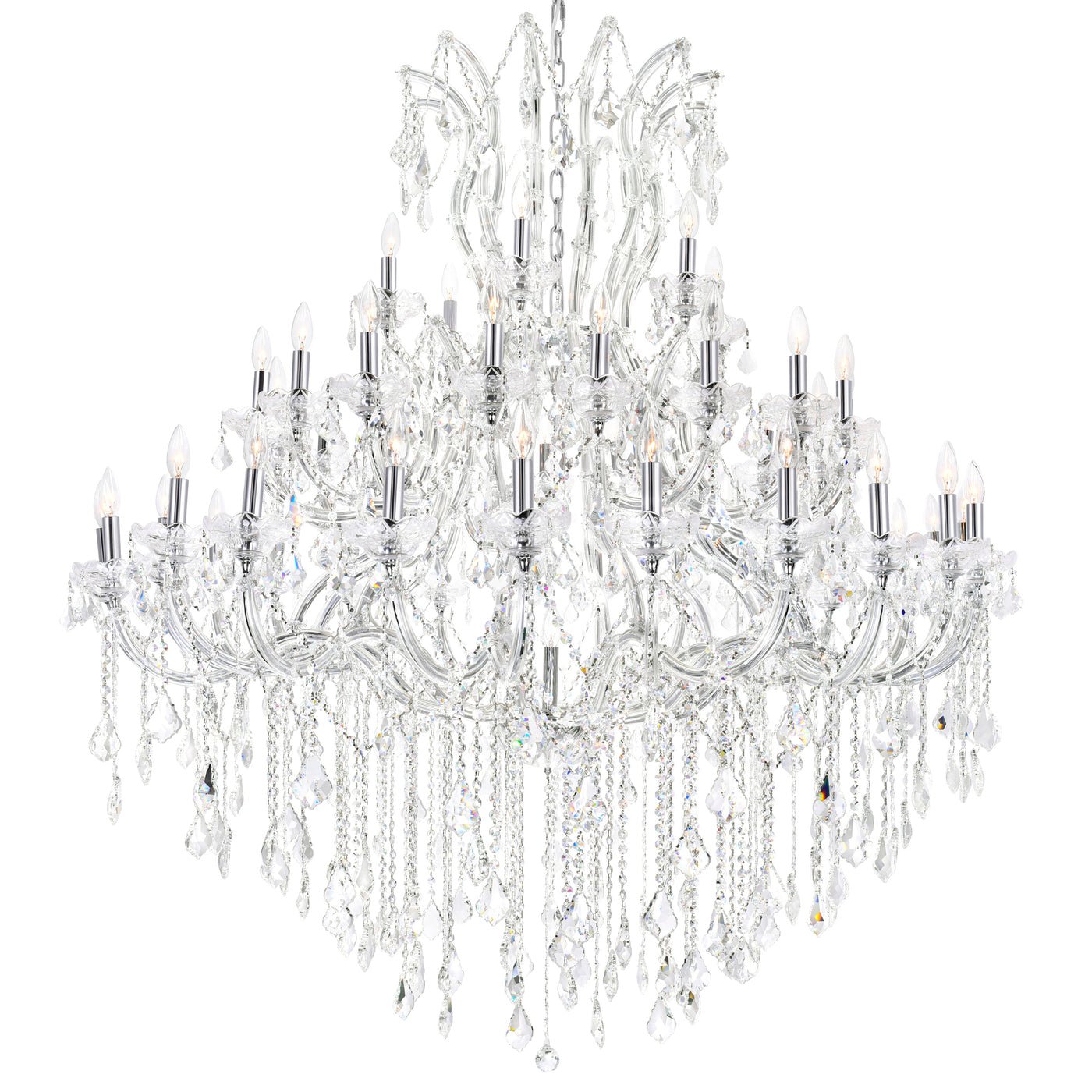 Maria Chandeliers 49 Light Chrome Crystal