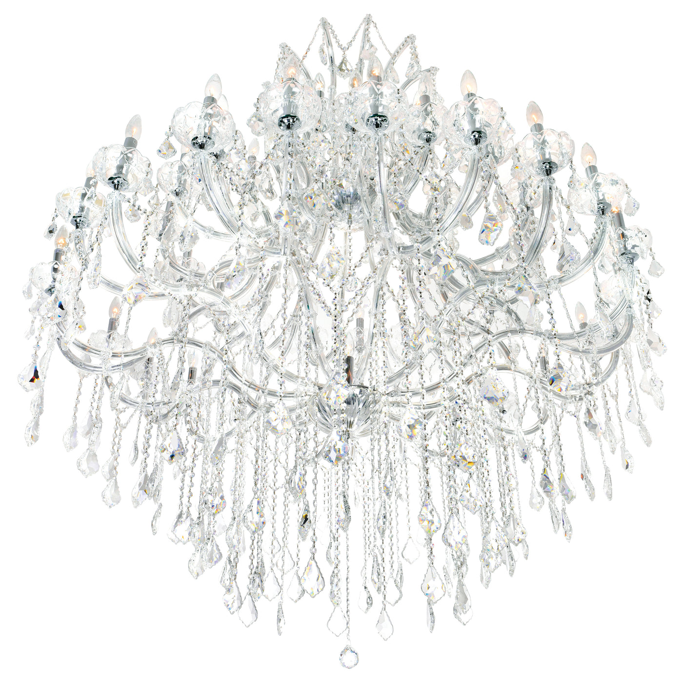 Maria Chandeliers 49 Light Chrome Crystal