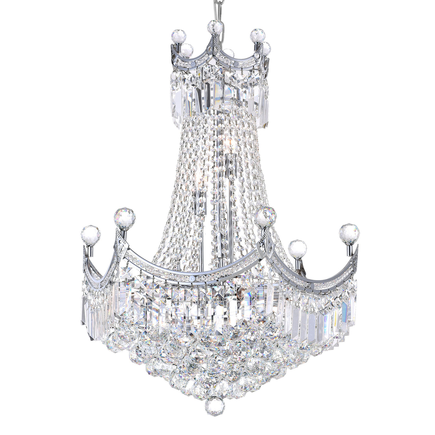 Amanda 11 Light Chrome Chandelier Down Fixture