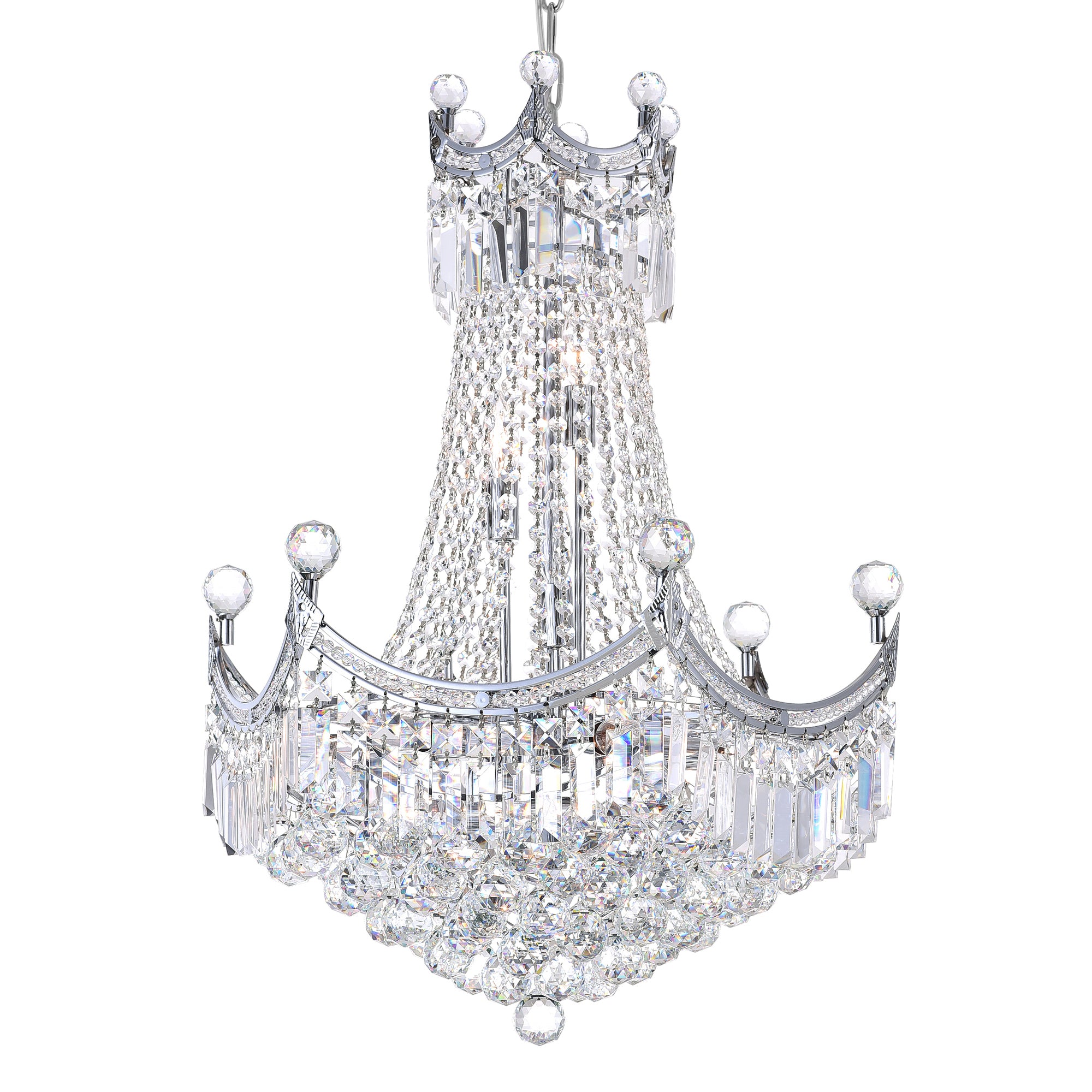 Amanda 11 Light Chrome Chandelier Down Fixture
