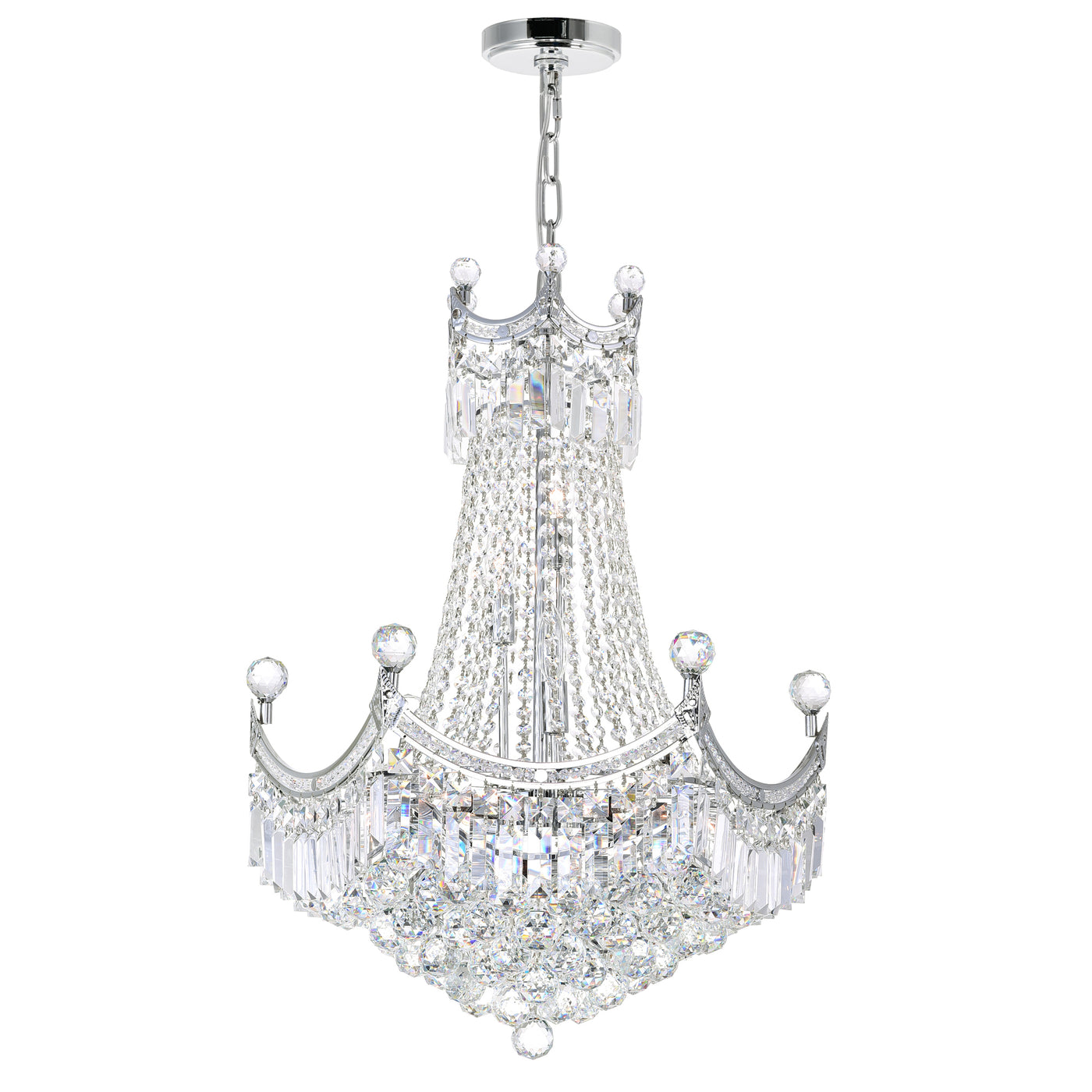 Amanda 11 Light Chrome Chandelier Down Fixture