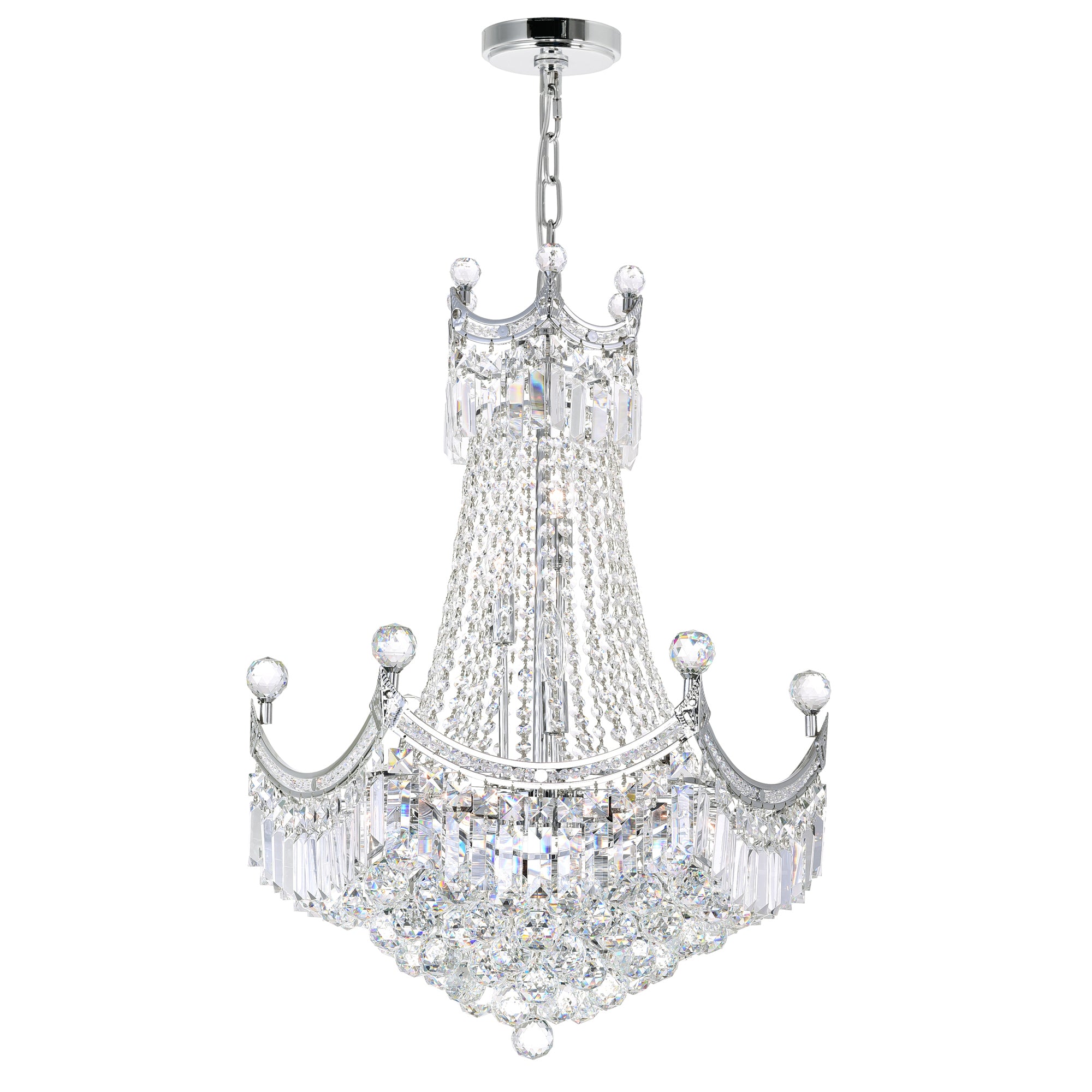 Amanda 11 Light Chrome Chandelier Down Fixture