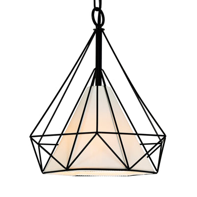 Diamond 1 Light 15in Black Down Pendant