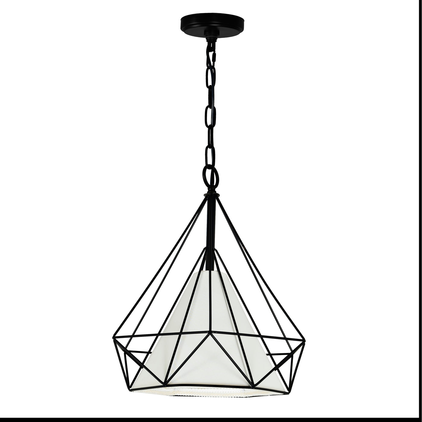 Diamond 1 Light 15in Black Down Pendant