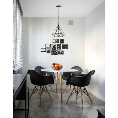 Diamond 1 Light 15in Black Down Pendant