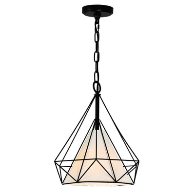 Diamond 1 Light 15in Black Down Pendant