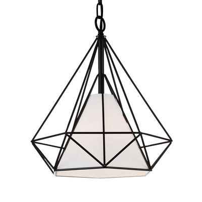 Diamond 18in 1 Light Black Pendant Light