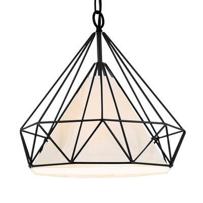 Diamond 1 Light Black Pendant Light