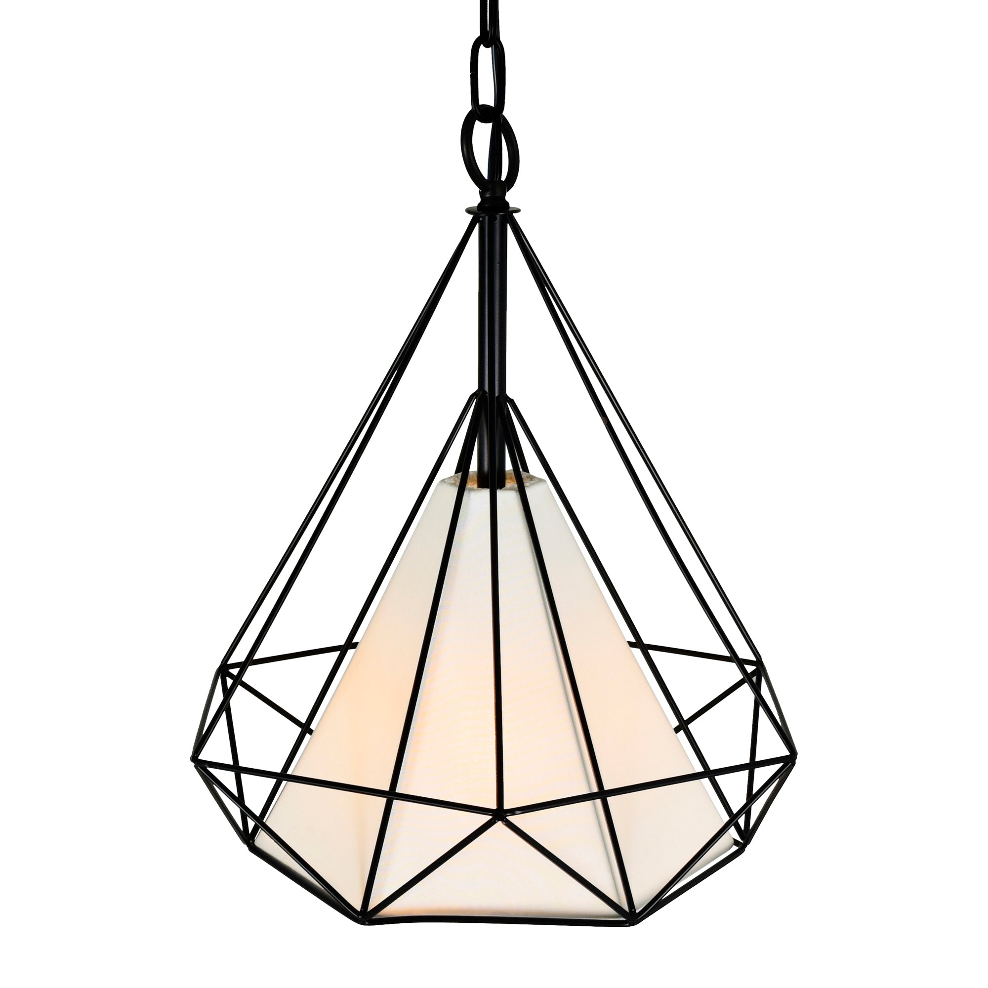 Diamond 1 Light Black Pendant Light