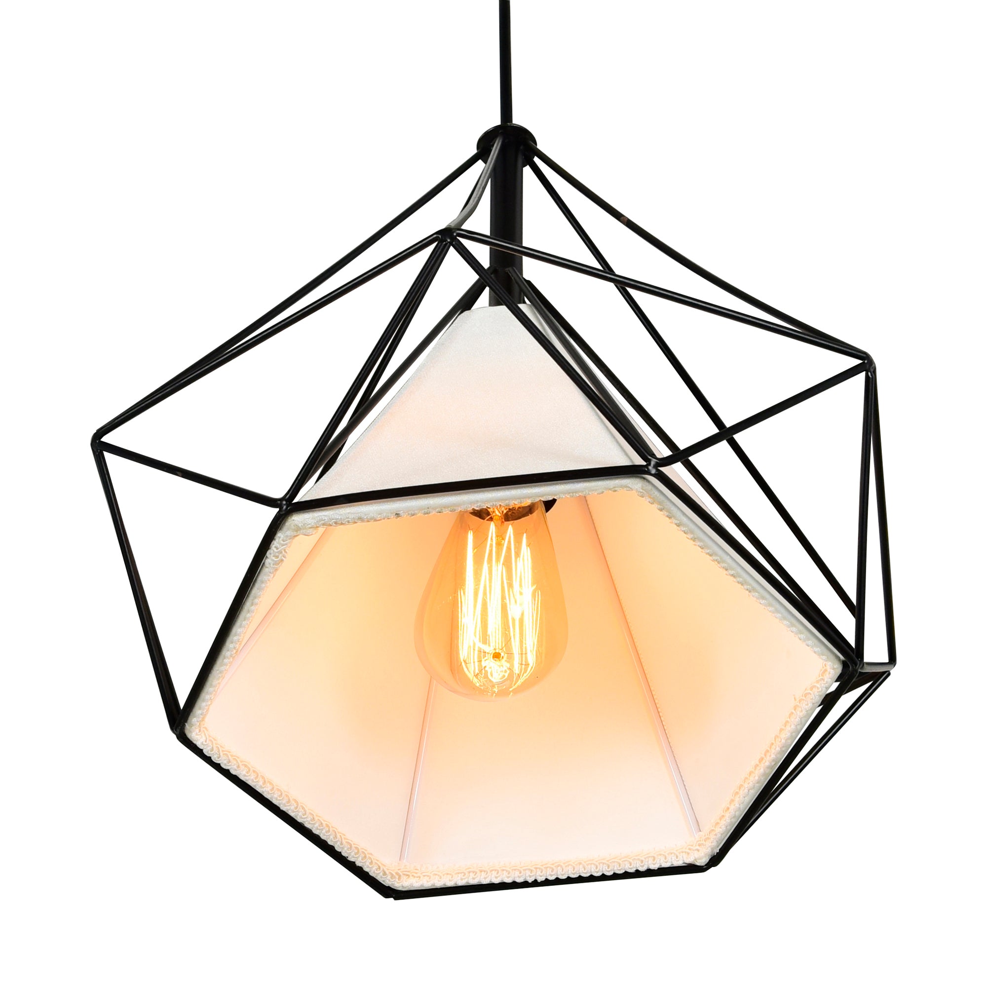 Diamond 1 Light Black Pendant Light