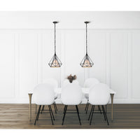 Diamond 1 Light Black Pendant Light