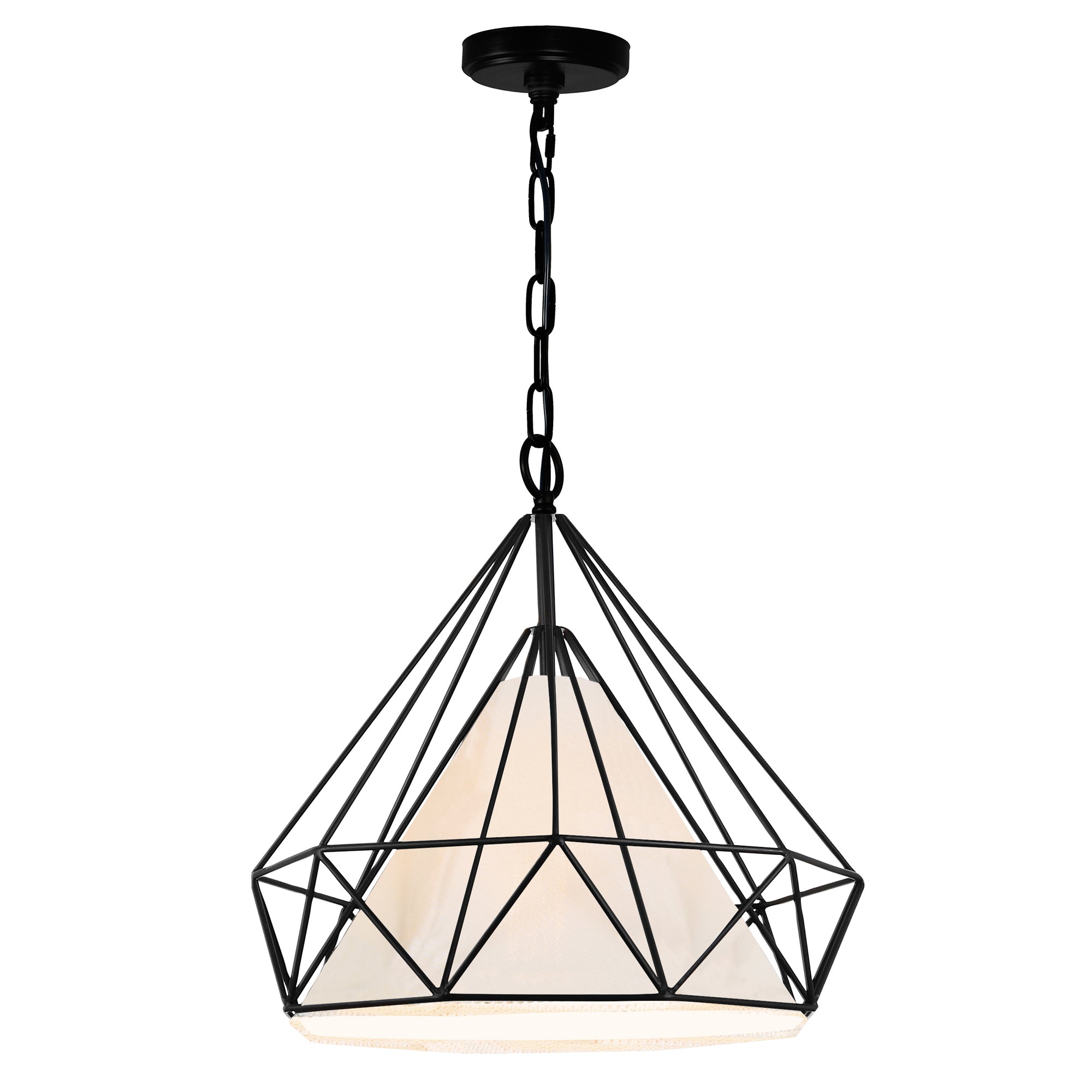 Diamond 1 Light Black Pendant Light