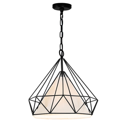 Diamond 1 Light Black Pendant Light