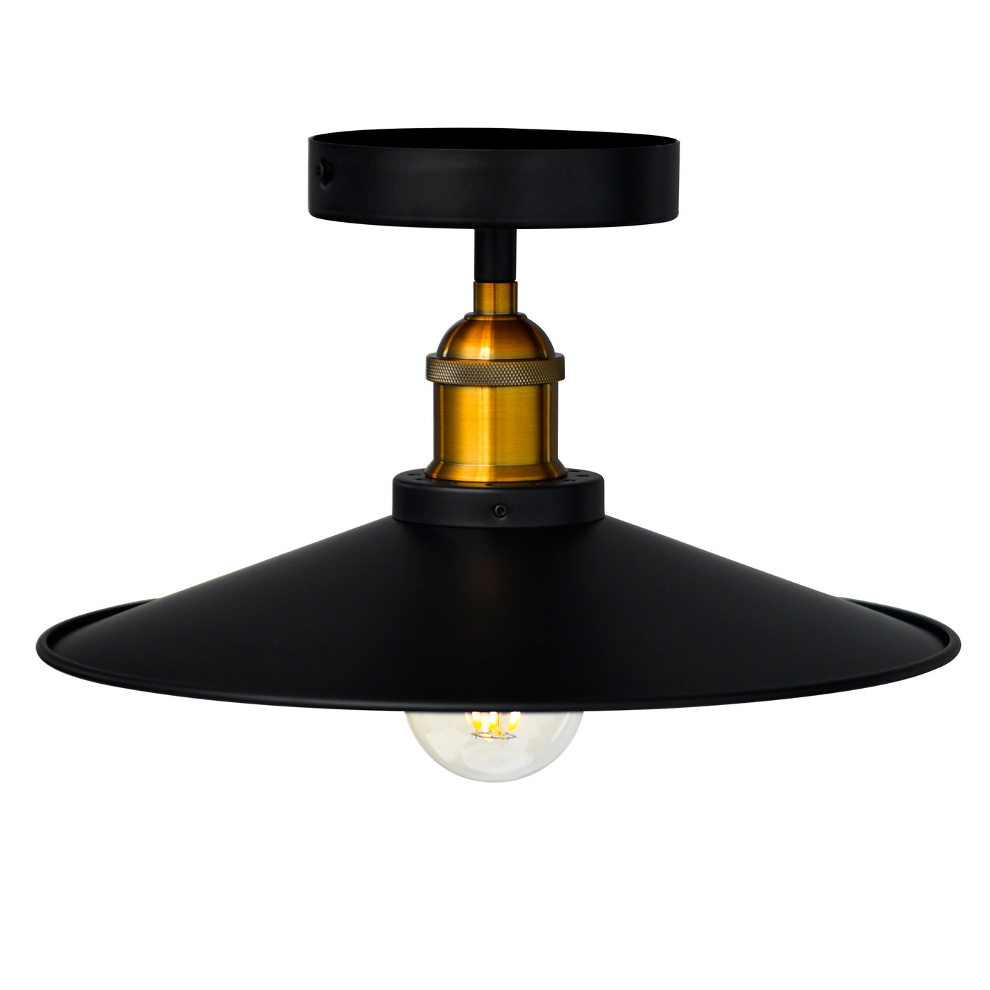 Brave 1 Light Black Flush Mount