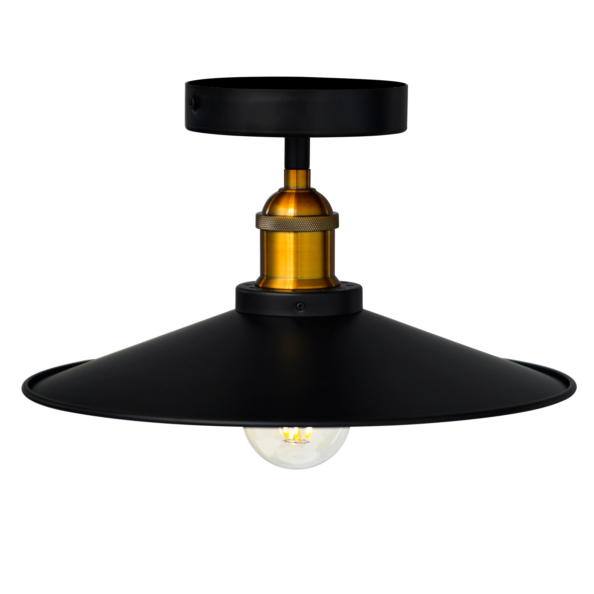 Brave 1 Light Black Flush Mount