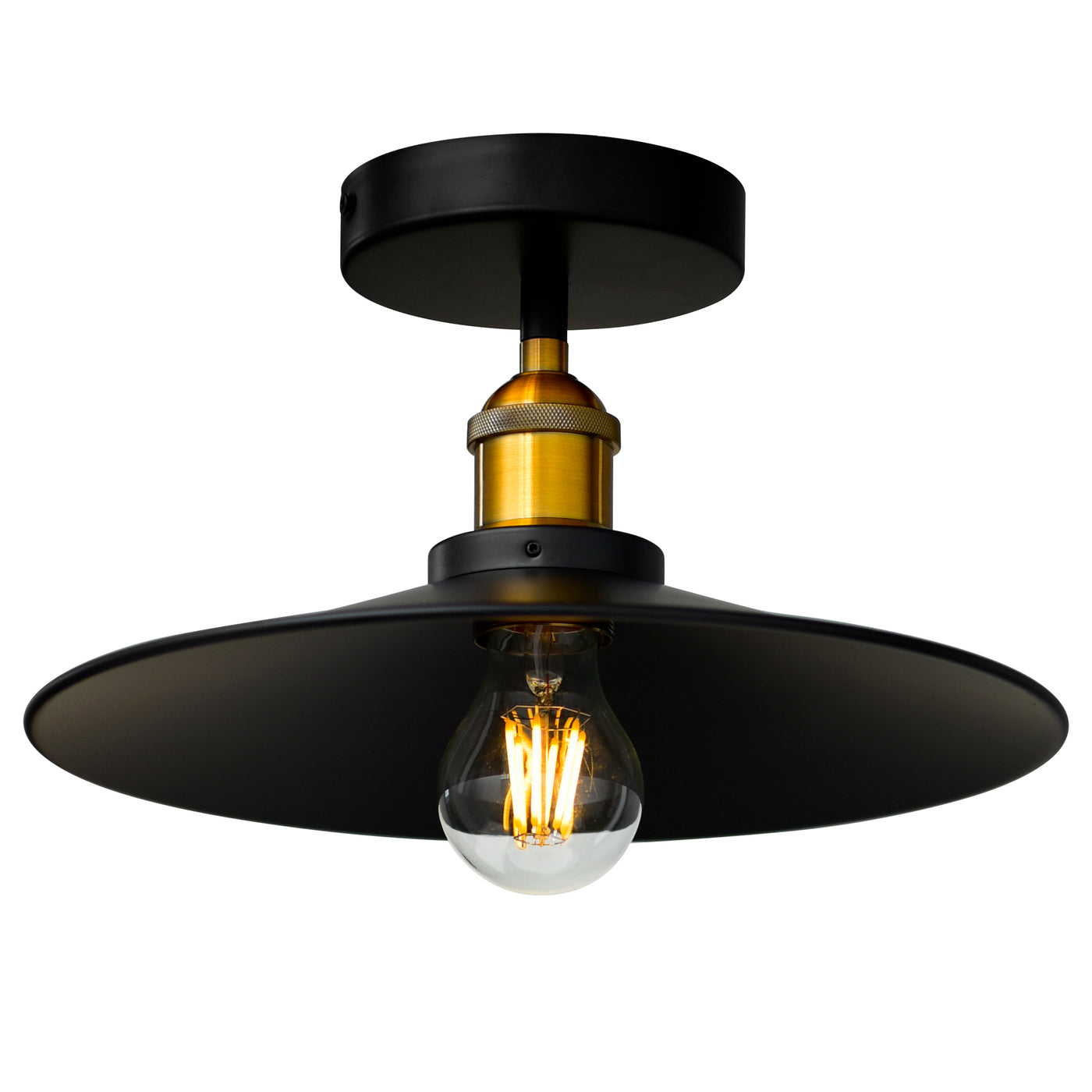 Brave 1 Light Black Flush Mount