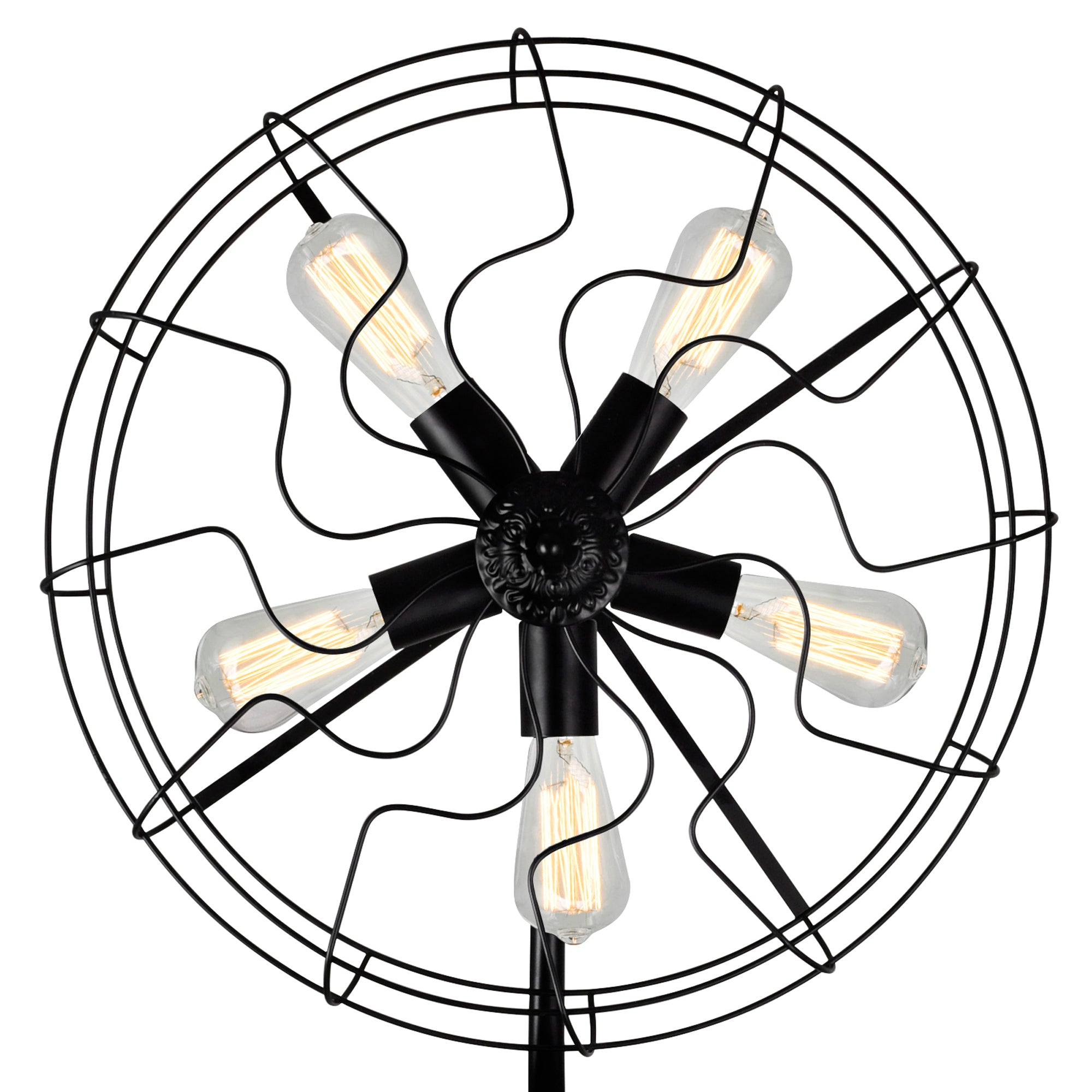 Pamela 5 Light Black Floor Lamp