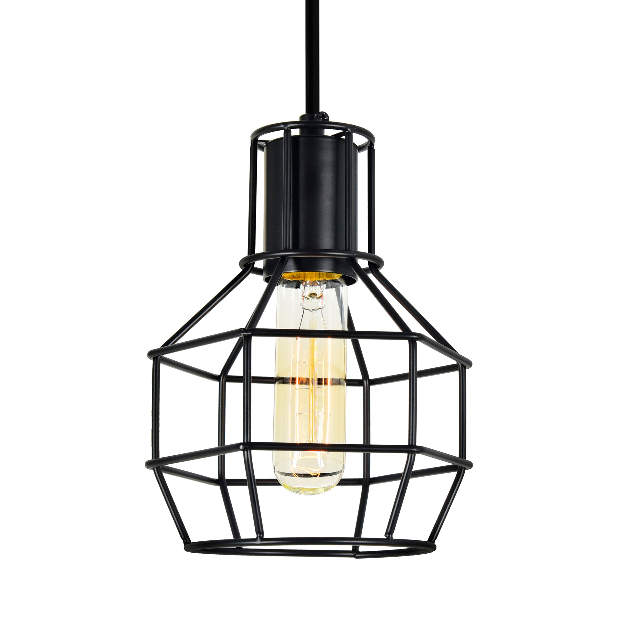 Secure 1 Light Black Mini Pendant Light