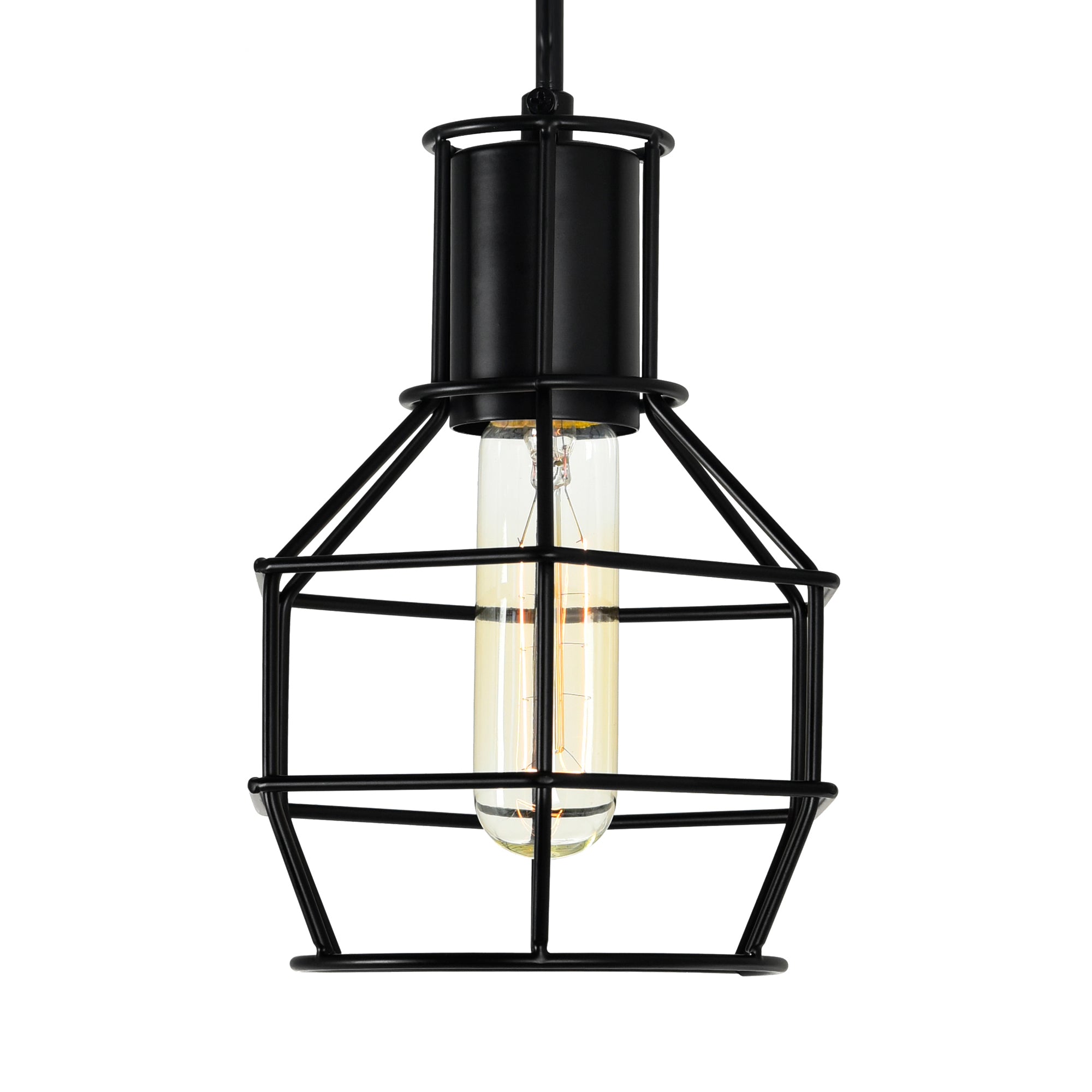 Secure 1 Light Black Mini Pendant Light