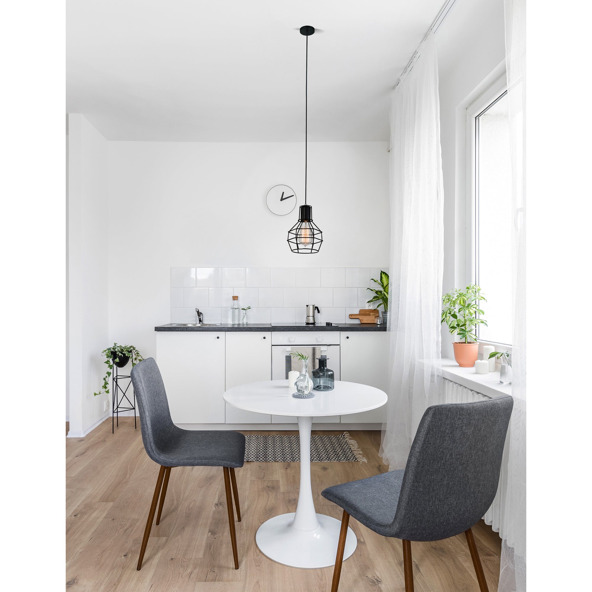 Secure 1 Light Black Mini Pendant Light