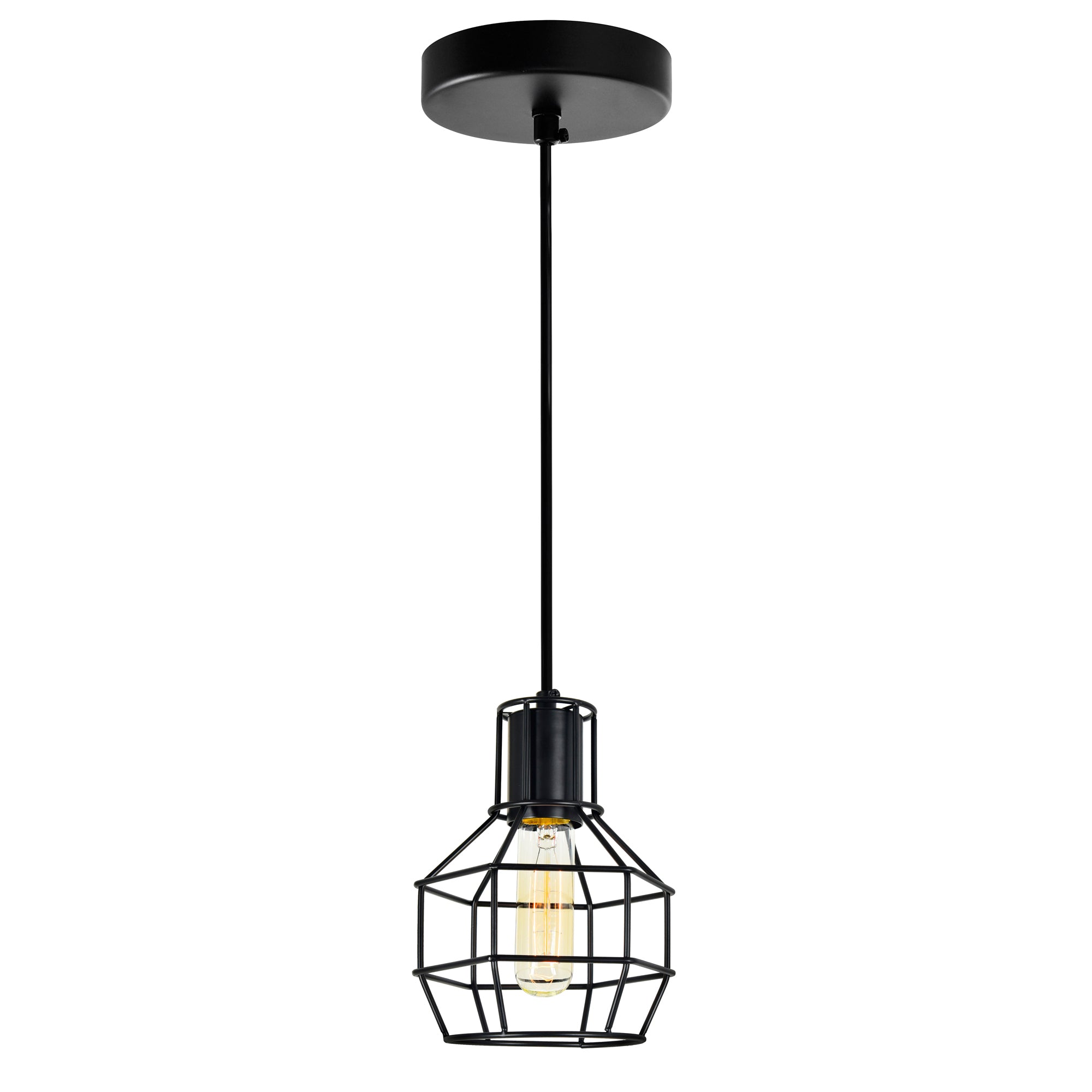Secure 1 Light Black Mini Pendant Light