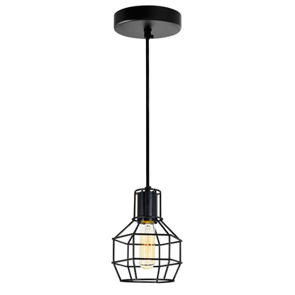Secure 1 Light Black Mini Pendant Light